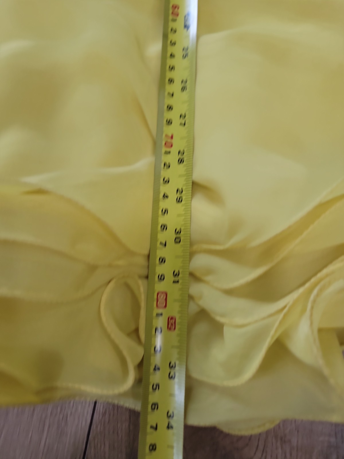 VTG 60&rsquo;s&rsquo;70s Pouponne Anvers Belgium Yellow Chiffon Ruffle Mini Dress Mod