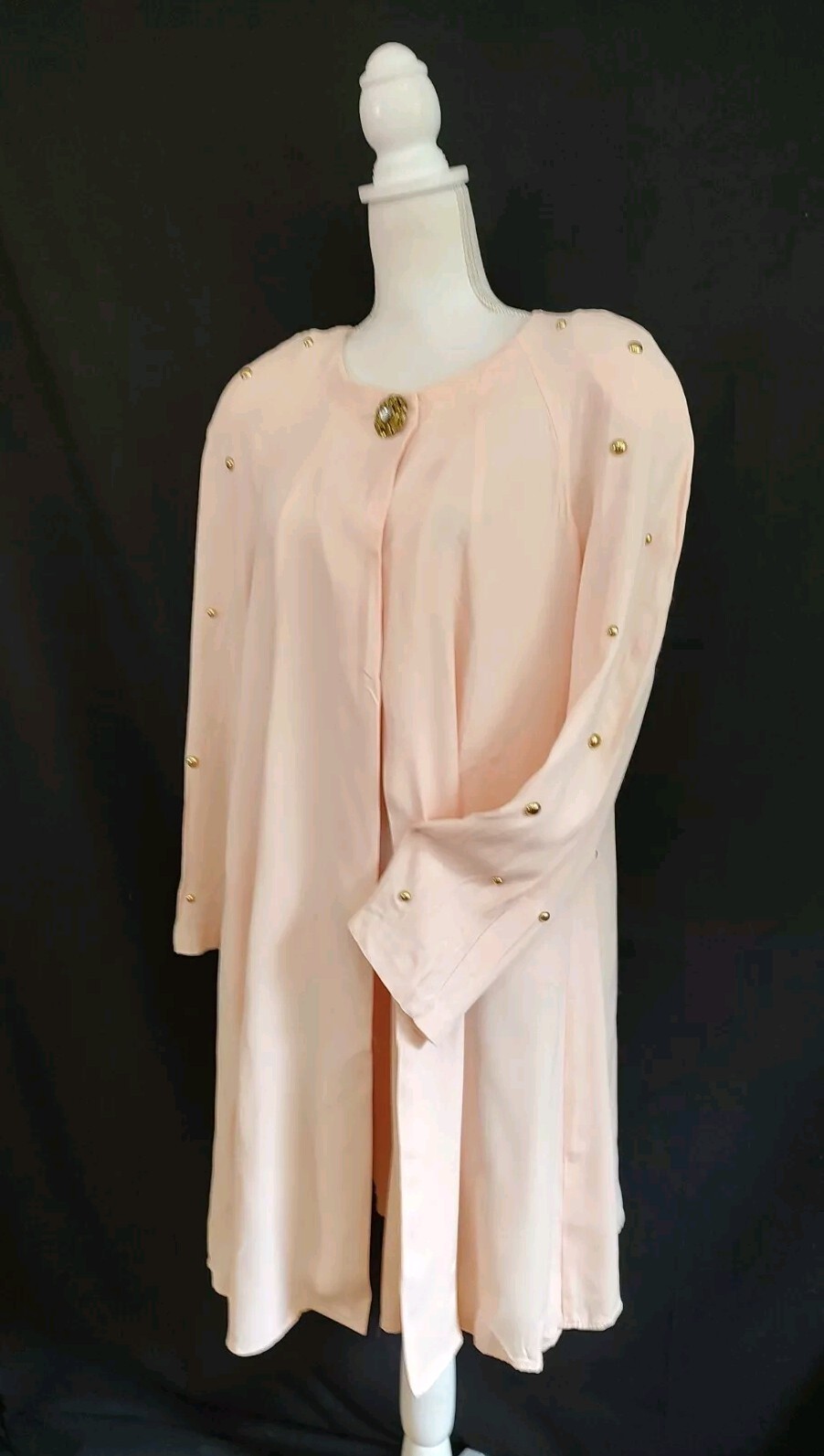 80&rsquo;s Vintage Jacket New Wave Tomorrow Brand Pink Swing Topper Gold Studs Sz L