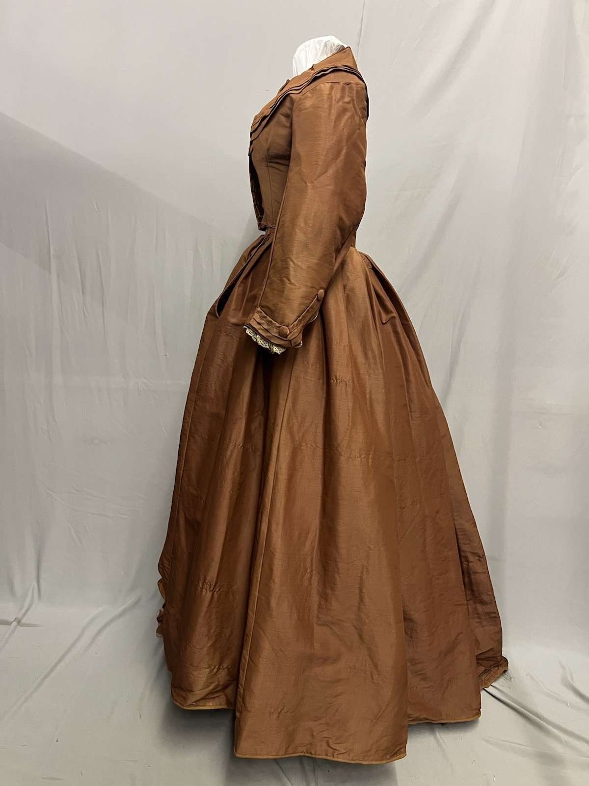 1860’s Brown Silk Day Dress Antique