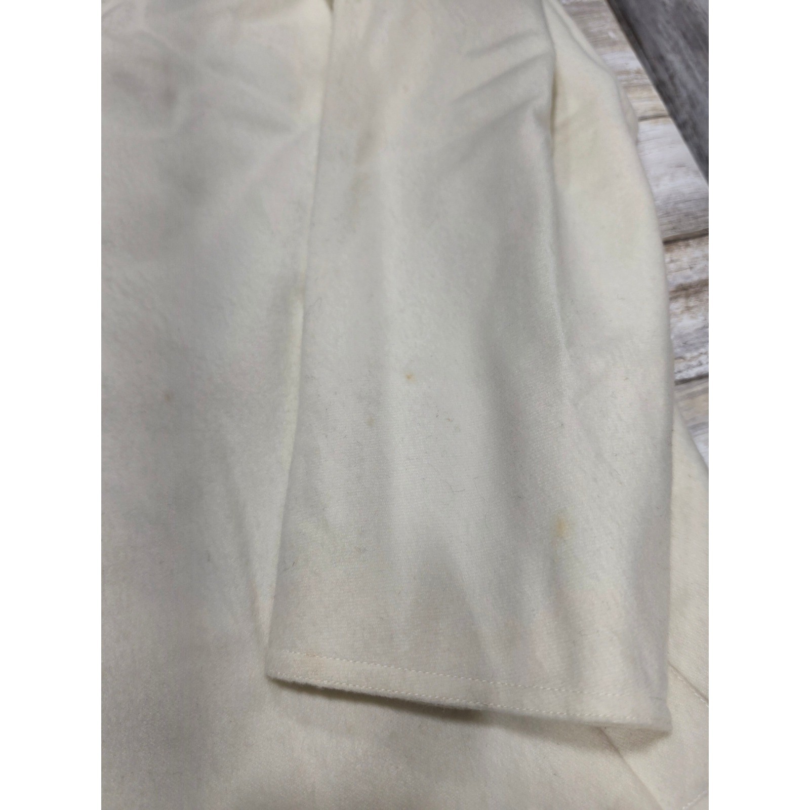 PIMS Made in Italy Vintage Wool Coat Cream Red Contrast Stitching IT 38 US XS/S
