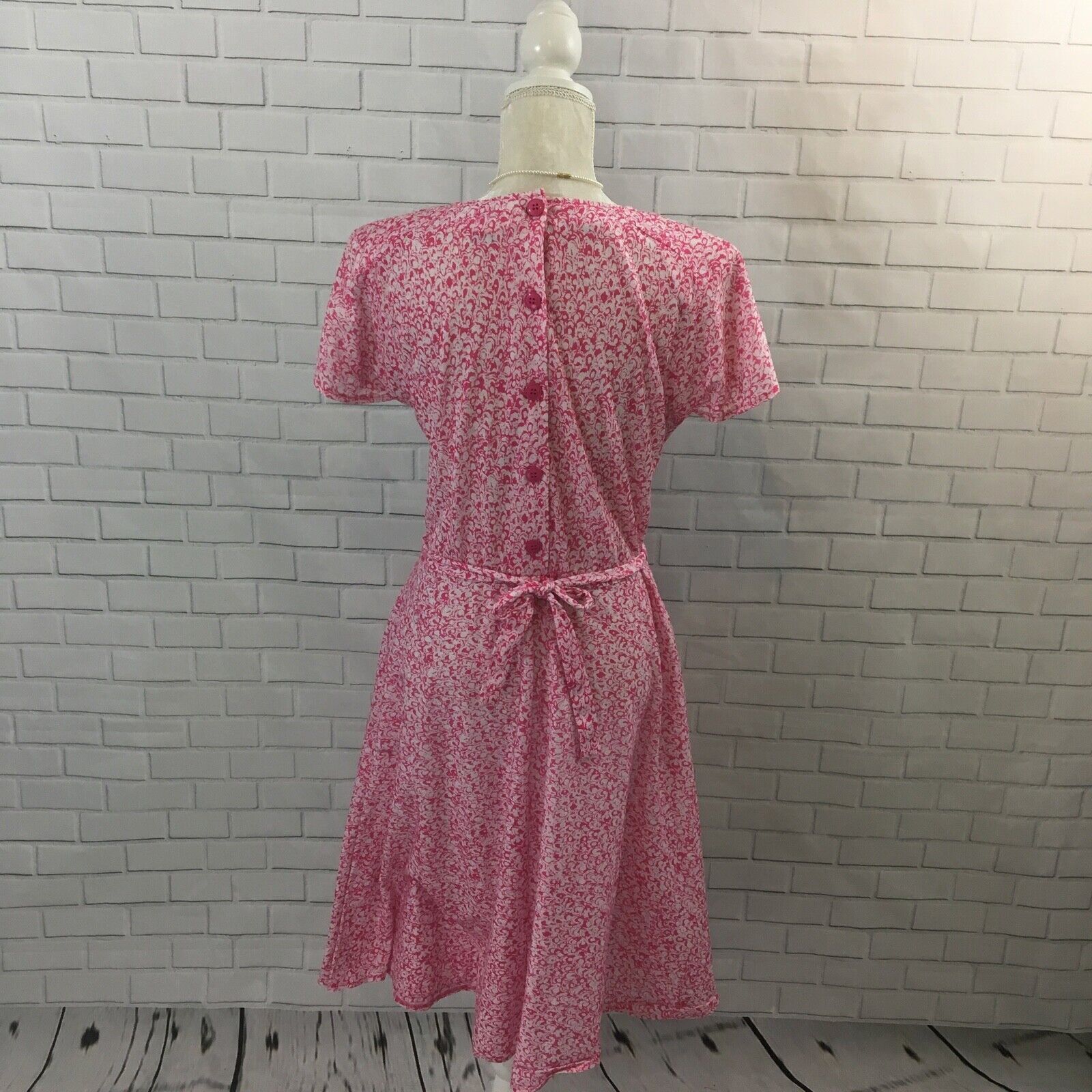 Darian Petites Women&rsquo;s Dress Fit & Flare Vintage Buttons Removable Sash Size 10P