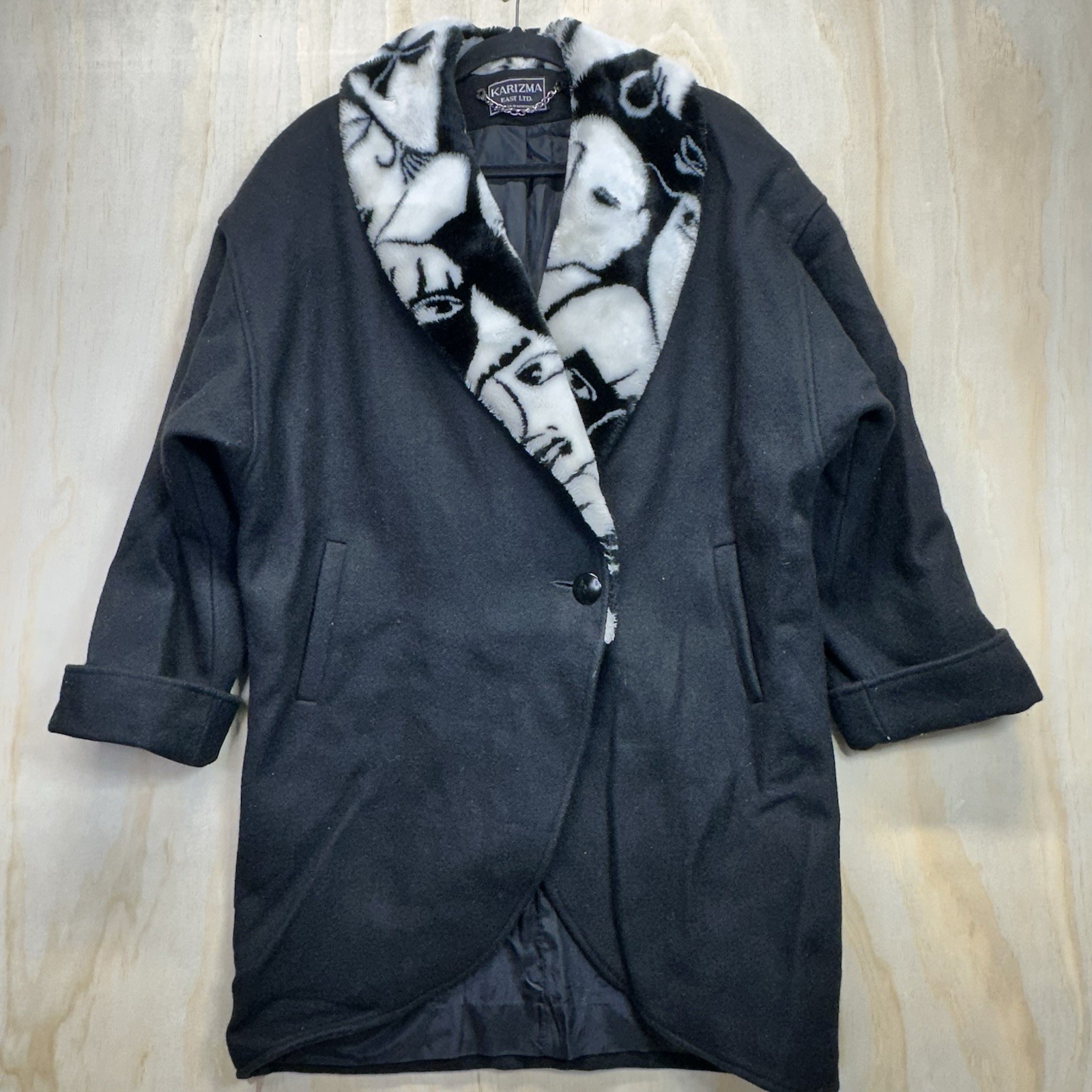 Vtg 90s Karizma East Ltd Wool Eclectic/Edgy/goth/Alt/Wool Coat Sz 8