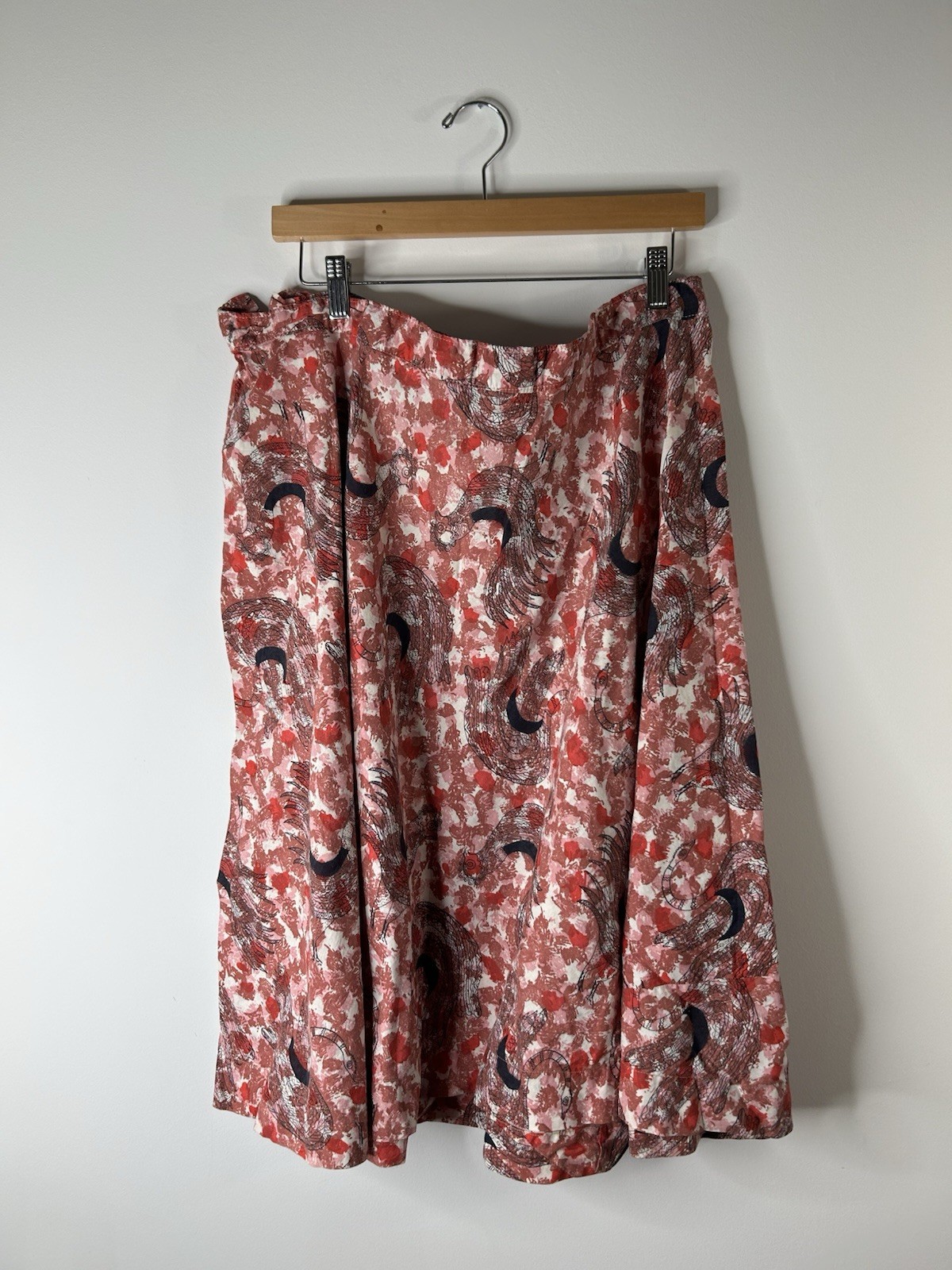 Vintage 1960’s Skirt Women’s Red Novelty Everyday Causal Rooster Farm House