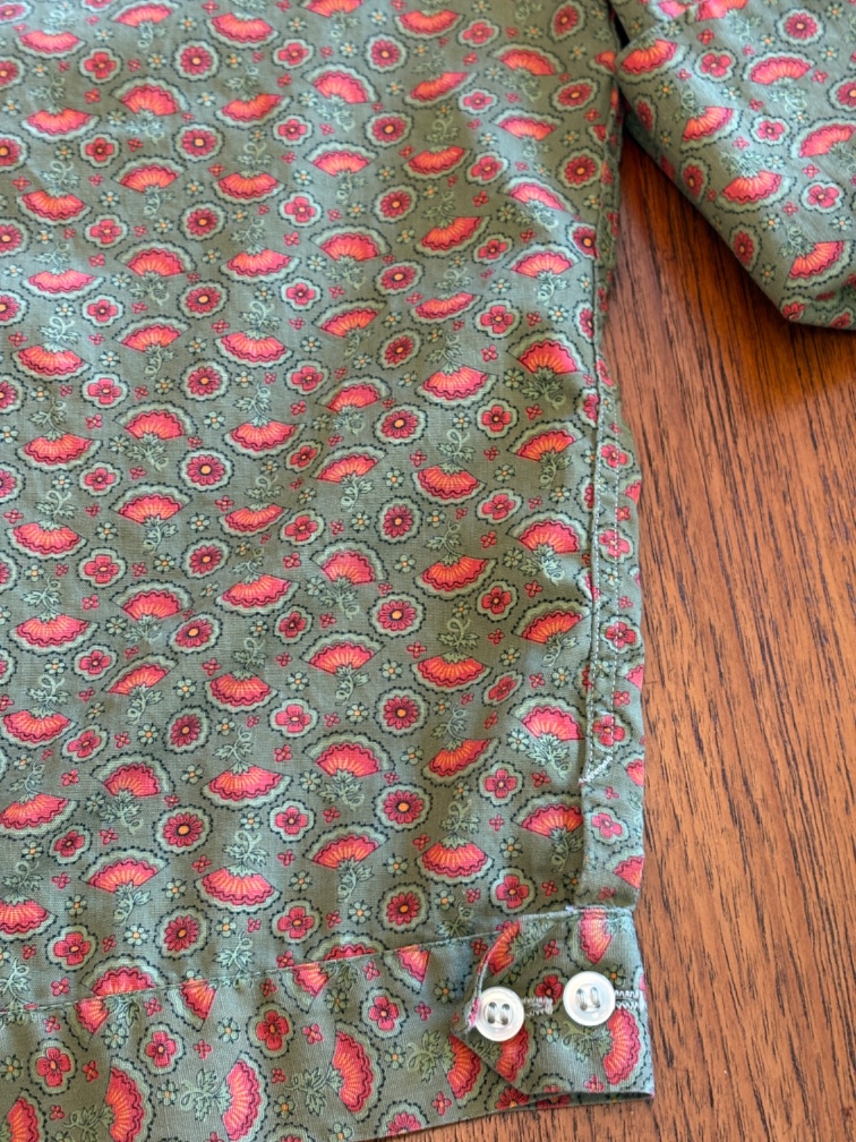 Vintage 50s 60s Christenfeld Button Down Blouse Green M/L Rockabilly Mid Century