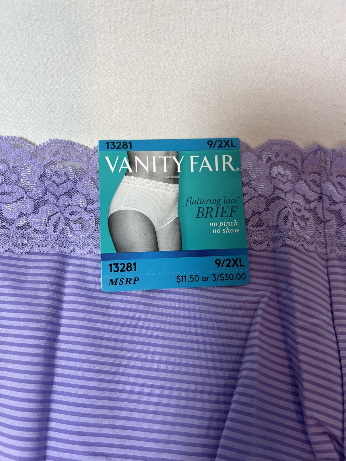 Silky Vanity Fair Flattering Lace 2XL/9 Amethyst Super Soft Panty NWT