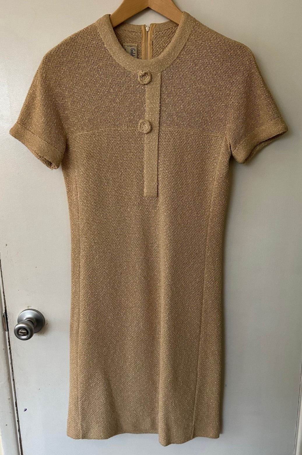 Goldworm 1970s Vintage Knit Dress, Oatmeal