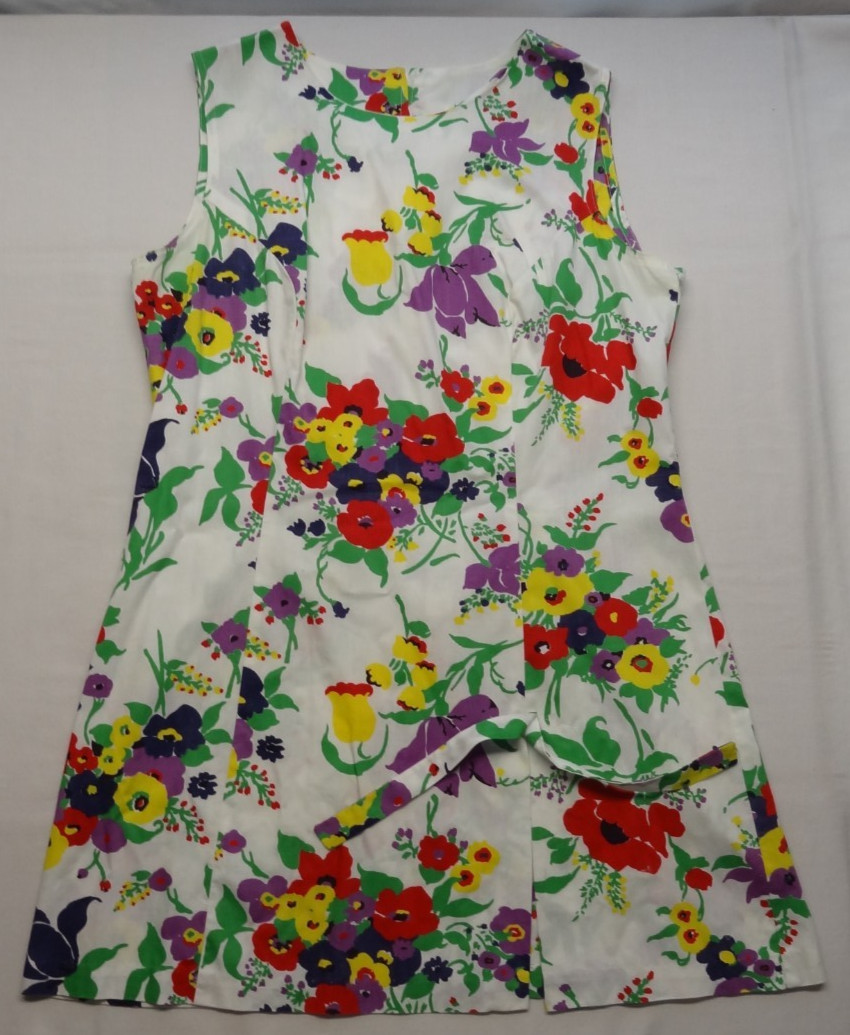 Mini Dress Shorts SET 18 1/2 Floral 60s 70s Hippie VTG ILGWU Union Made in USA