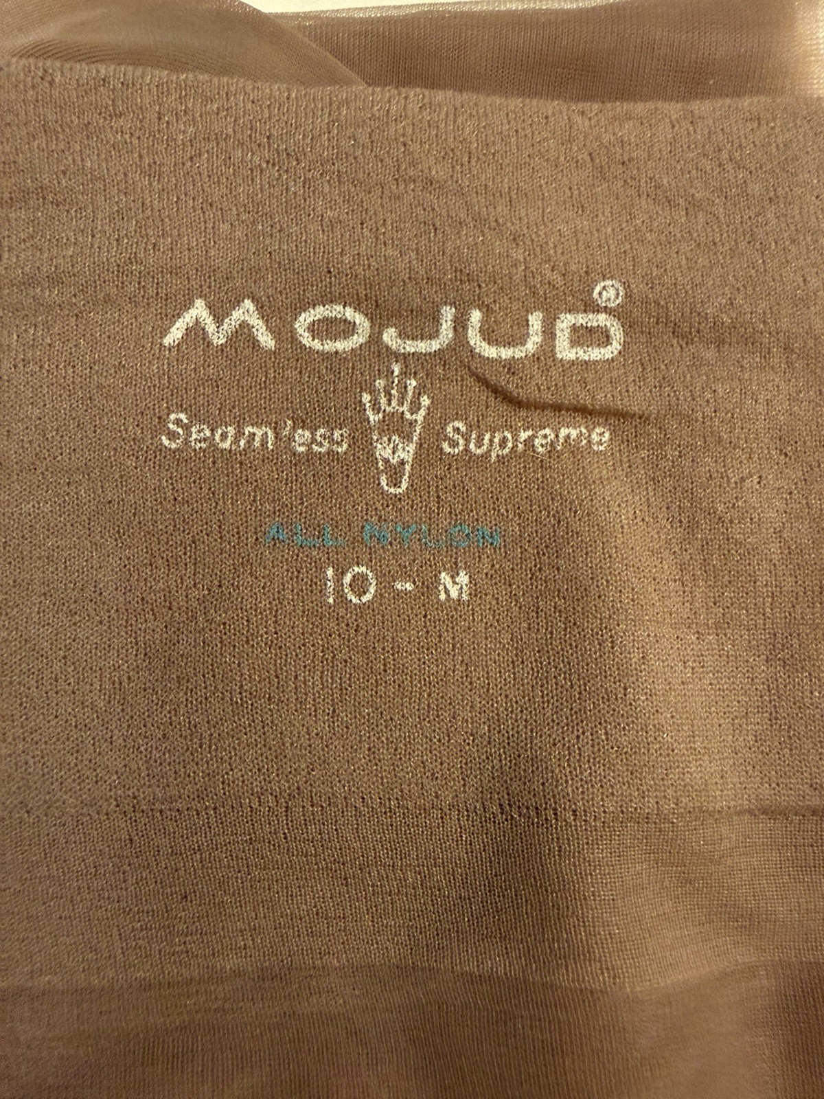 1 PAIR NOS Vintage Mojud 331 Seamless Supreme Sheer Stockings Sz 10 M Taupe Box