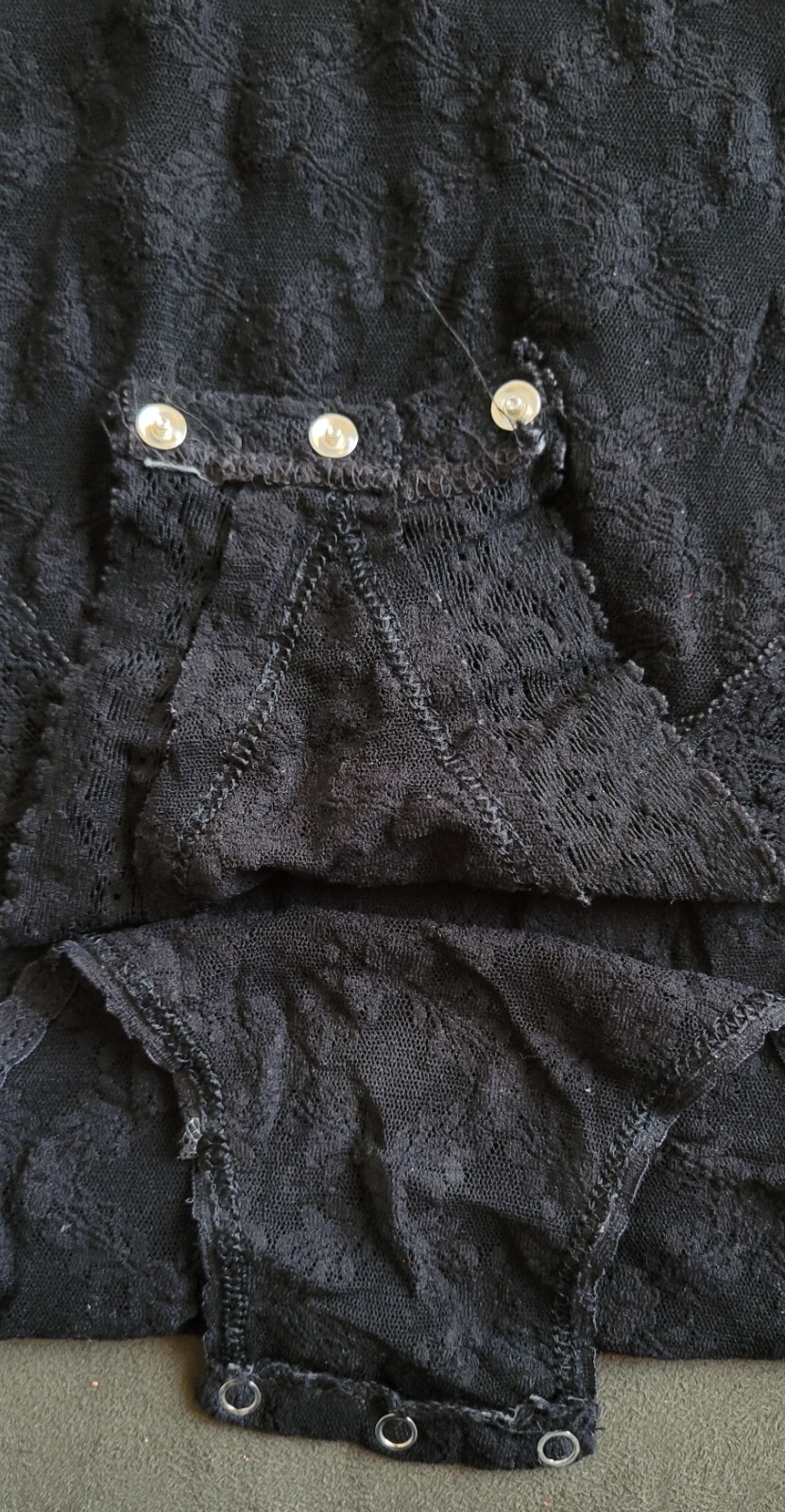 Vintage Black Lacy Teddy – Size Small