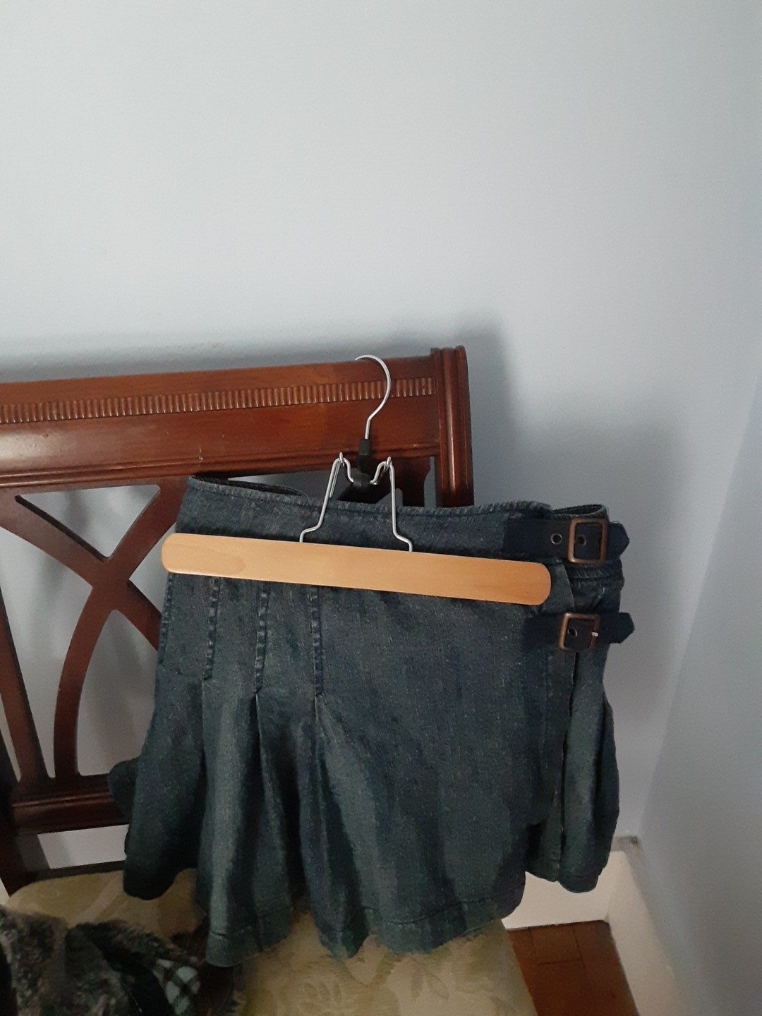 Vintage l.e.i. Denim Wrap Around Pleated Mini Size 11