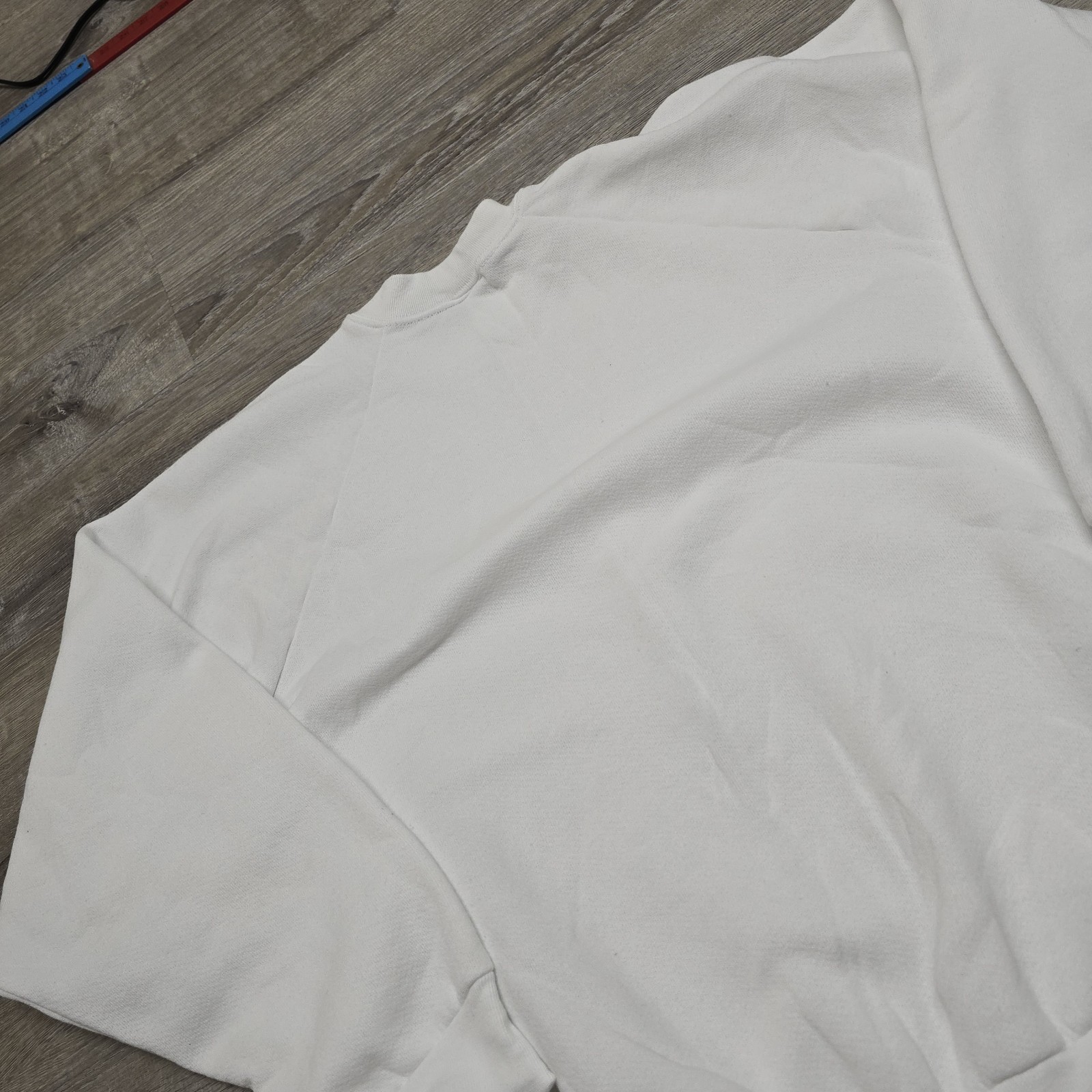 Vintage Ladies Fruit Of The Loom Blank White Sweatshirt USA Made XL Raglan 90s