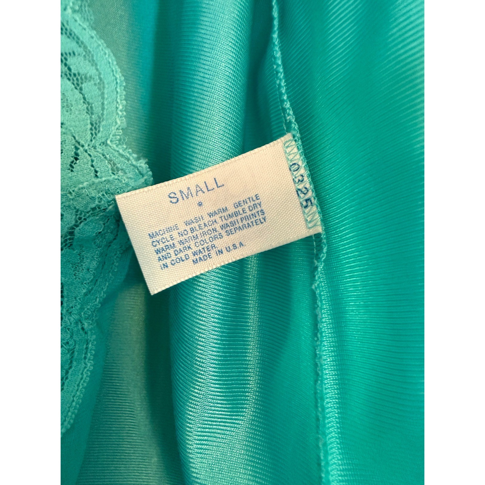 Lorraine Nightgown Robe Set Womens Small Teal Good Vintage Lace Antron III Nylon