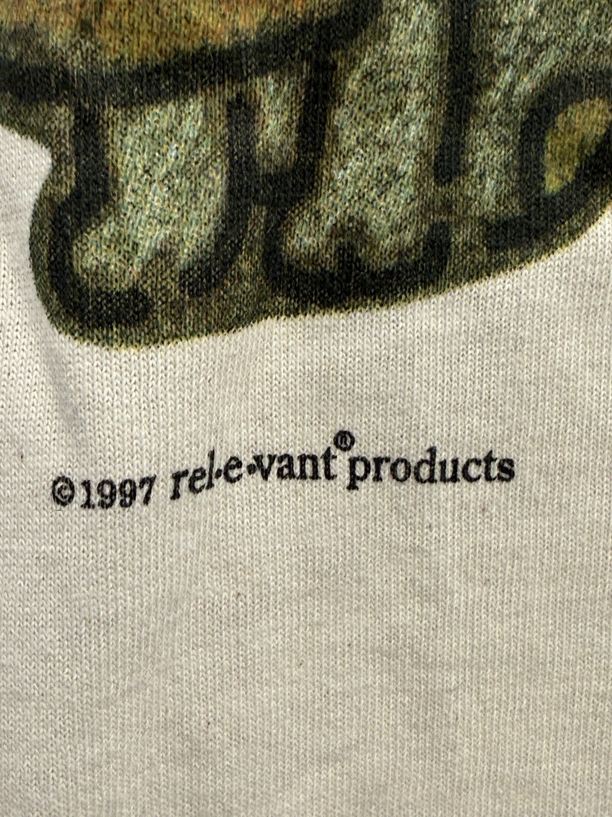 Vintage 1997 Relevant Products All Over Print Dog Bow Wow Tee Sz. Large New