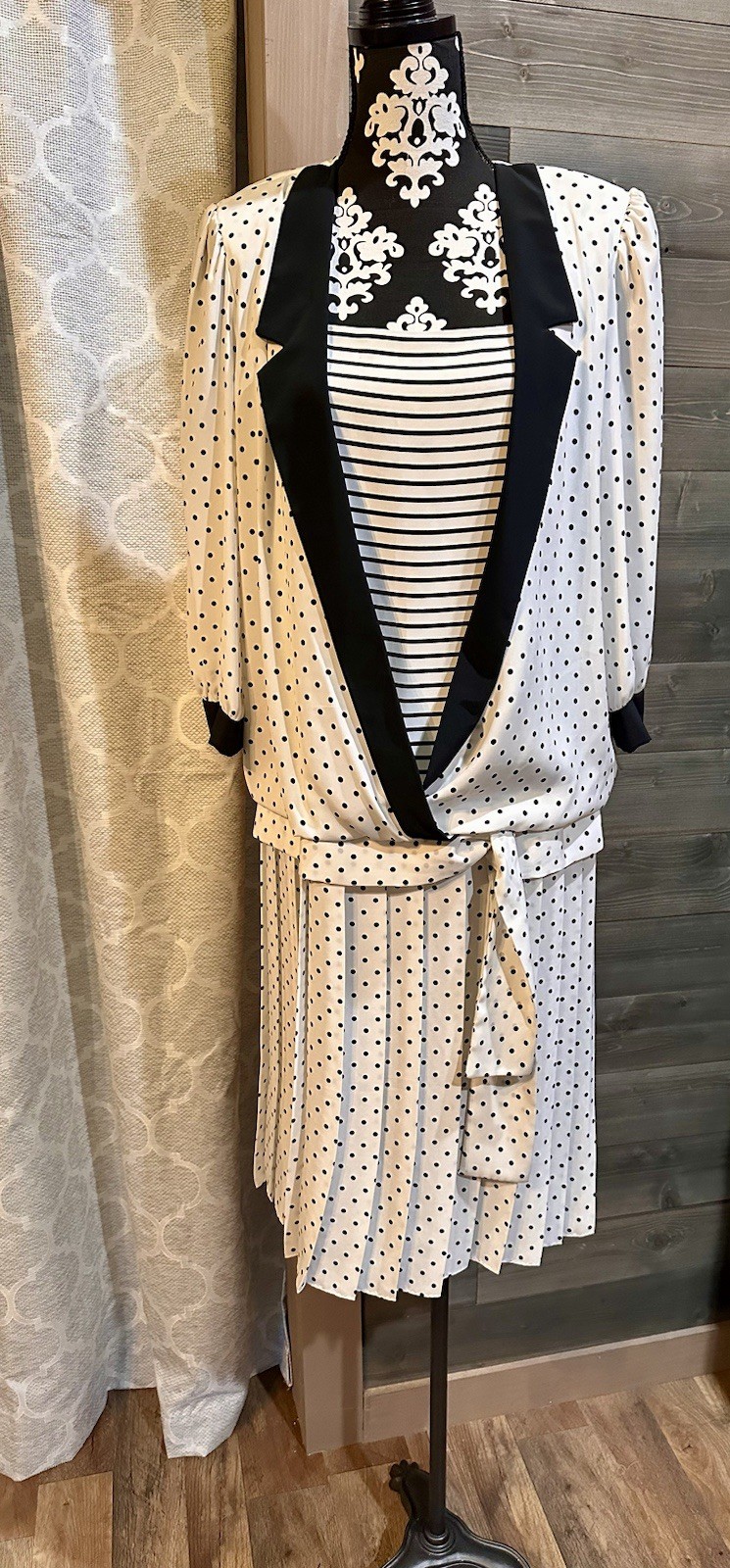 Vintage 80s/90s David Rose Drop Waist Polka Dot Dress Sz 16 Vintage 12/14 modern
