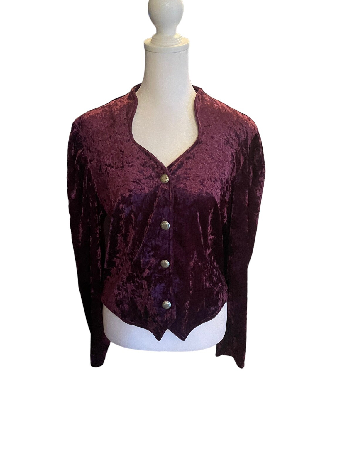 Vintage Circle T By Marilyn Lenox Western Ranch rodeo Velvet Purple Patchwork M