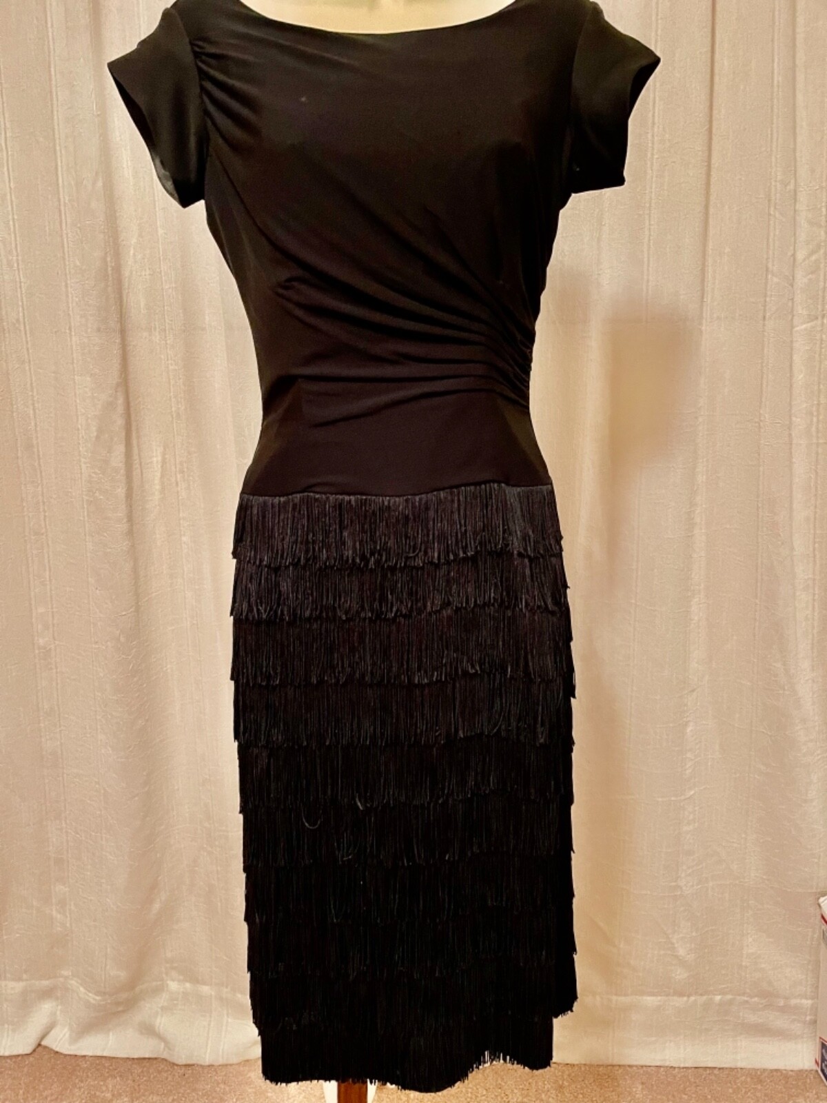 Vintage Black Marilyn Bombshell Wiggle Cocktail Dress Small – 50s