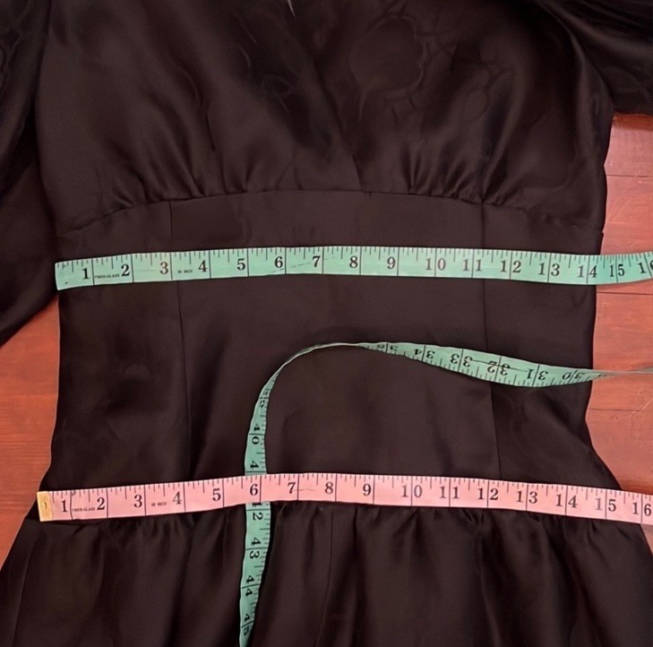 Rare Vintage GIVENCHY Nouvelle Black Puff Sleeve Dress Size 38 Made in France