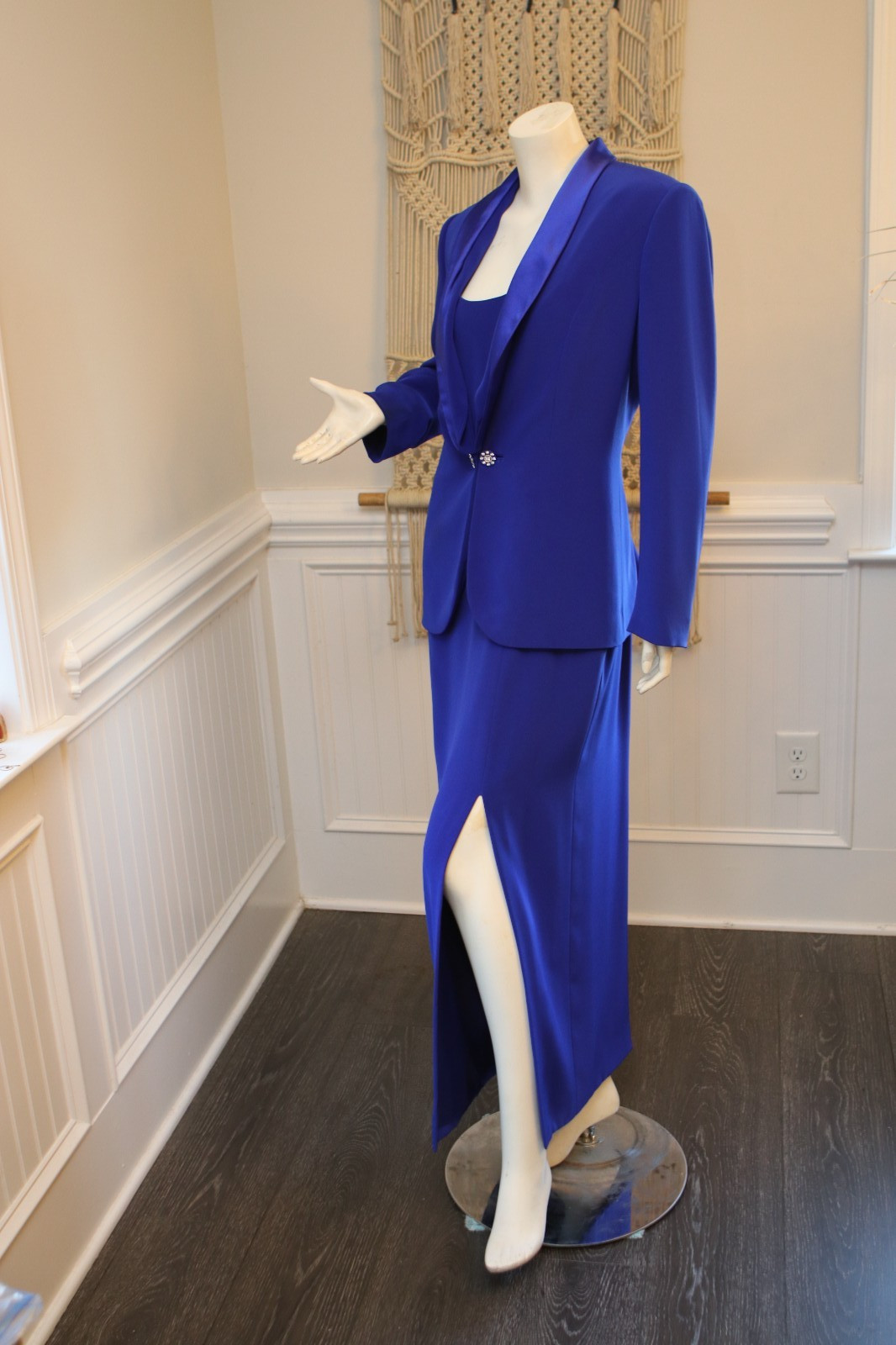 Vintage Miss Jackson&rsquo;s Tulsa Womens Blue Maxi Cocktail Dress Rare Sz 14 Stunning