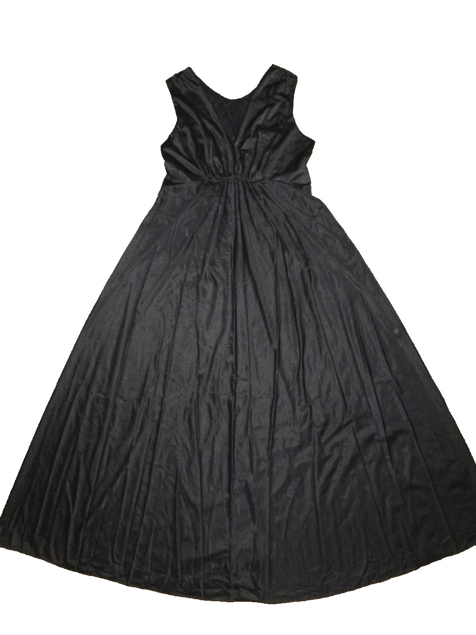 Vtg 70&rsquo;s Vanity Fair Black Full Sweep Nightgown Size 38 Bust