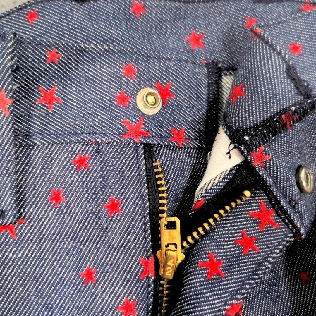 Vtg 1976 Bootleggers Star Print Flare Jeans NWT Deadstock Bicentennial 27 Womans