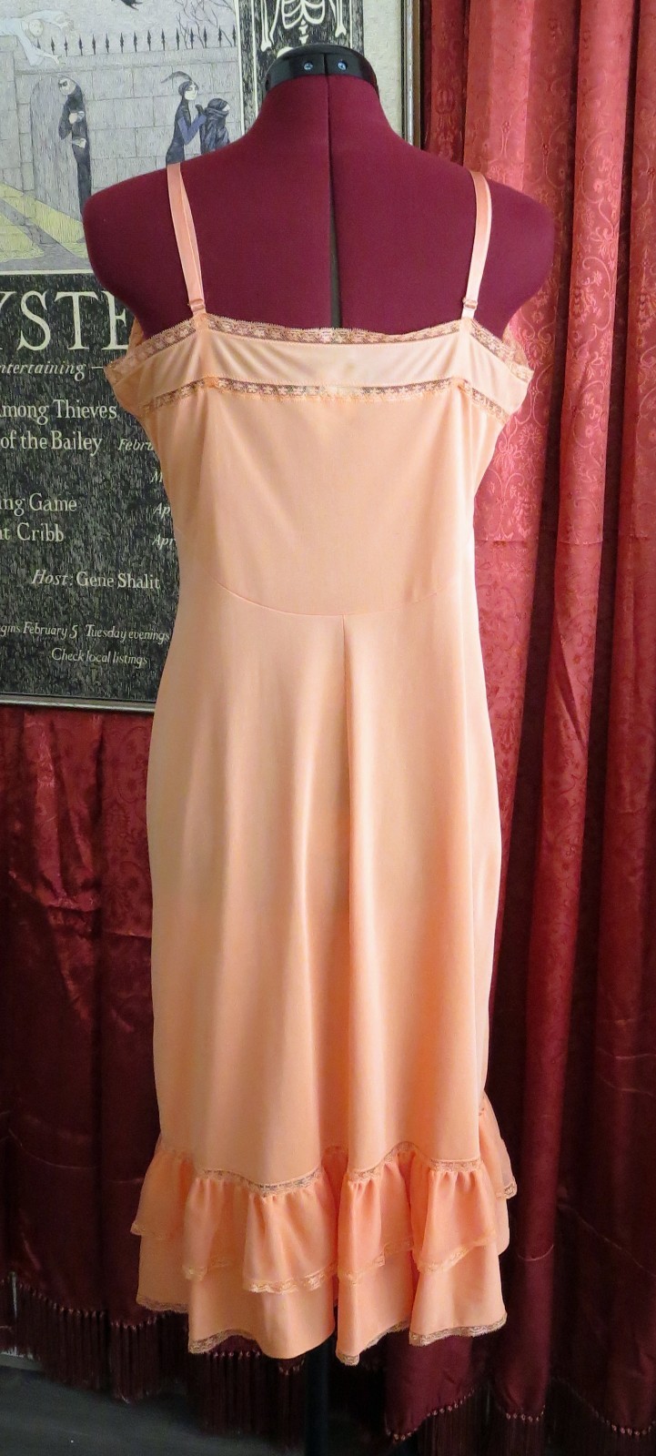 1950s Luxite by Holeproof « Charm » Full Slip Orange L