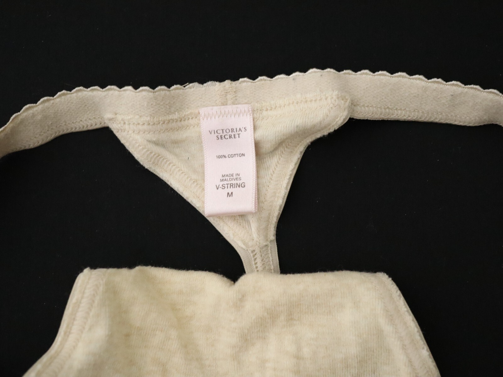 2 Victoria&rsquo;s Secret VTG Y2K Signature Cotton V-String Thong Panties Lot MEDIUM