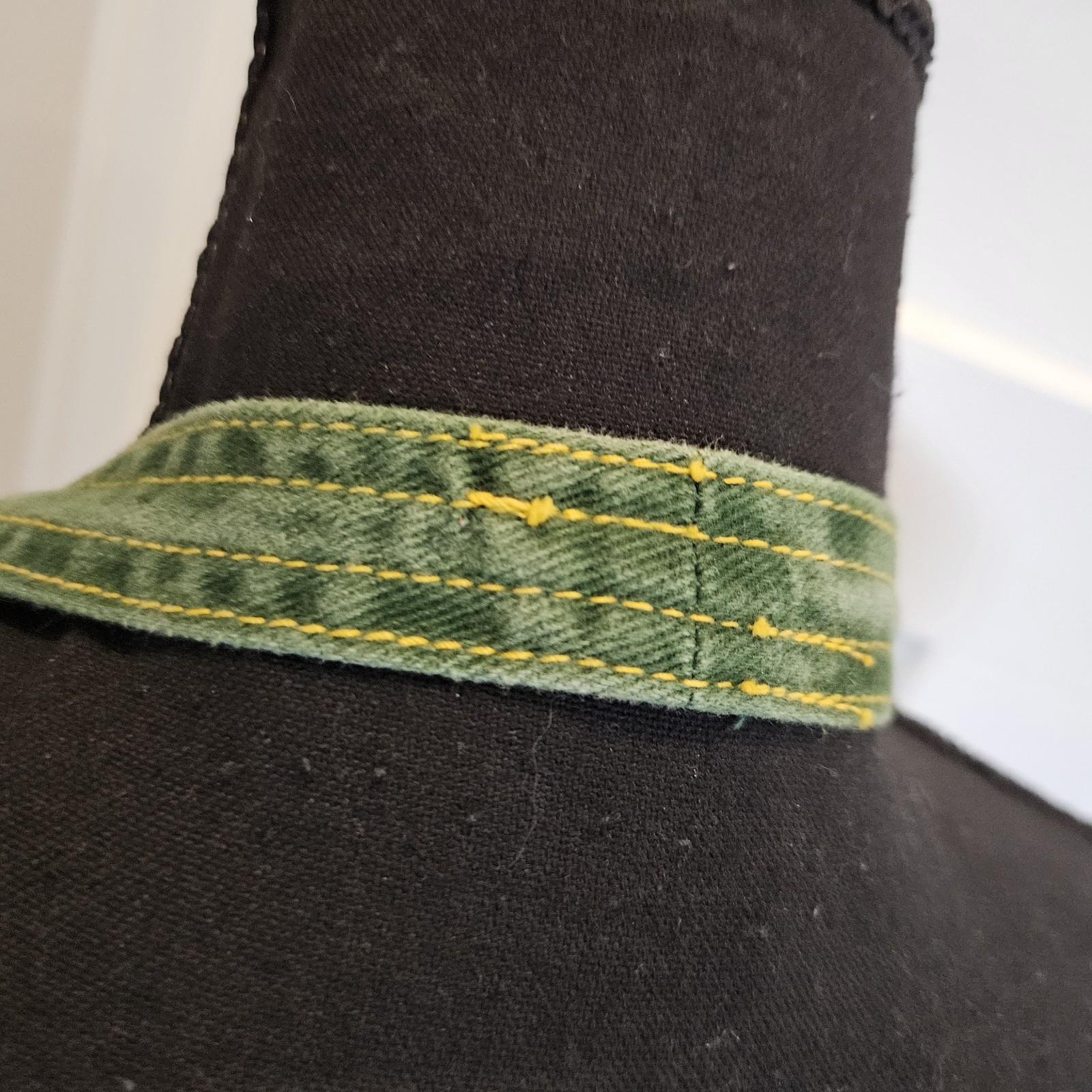 1970&rsquo;s Green Denim Halter Top Snaps Open Back Vintage Y2K Size 13