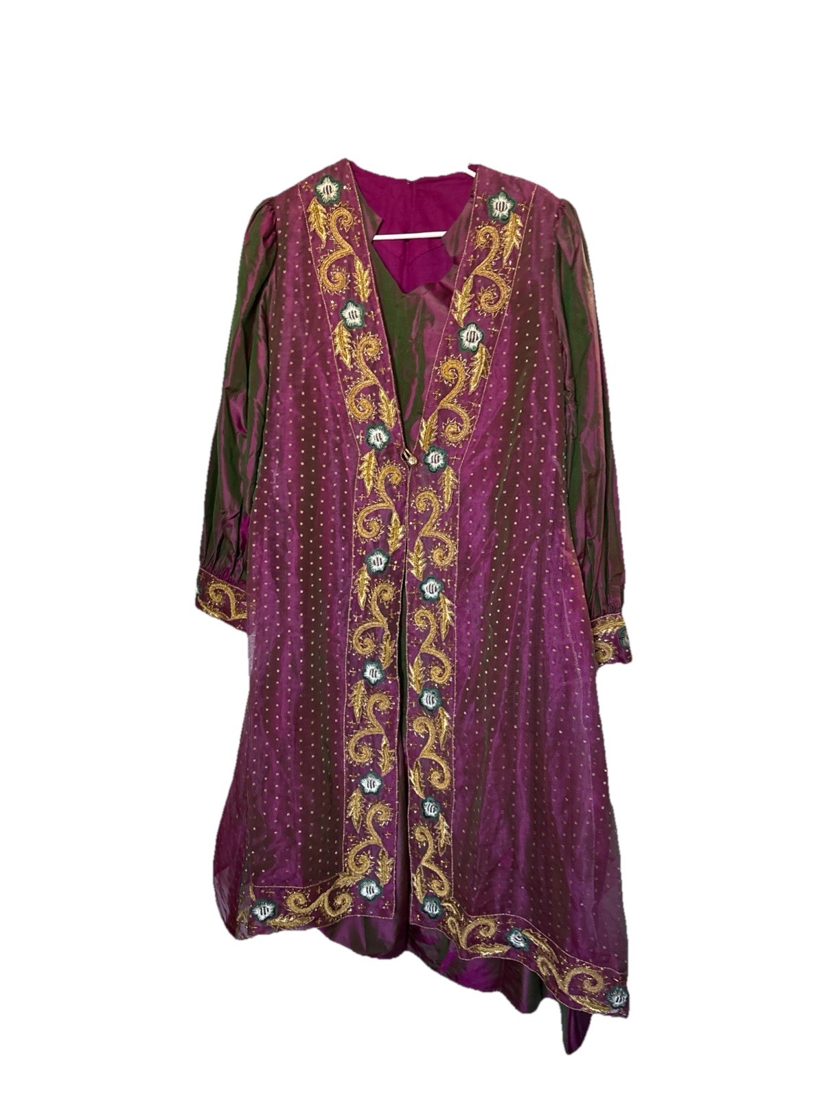 Purple Gold Kaftan Caftan Embroidered Beaded Custom Made – Aprox Size S/M