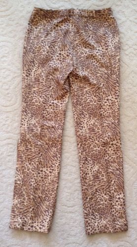 GIANNI VERSACE COUTURE Leopard Raw Silk Zippers Leg Pants EU 40 Italy Very RARE!