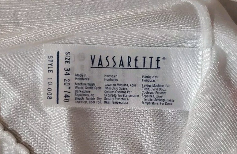 Vintage VASSARETTE White SIZE 34 Slip Style 10-008
