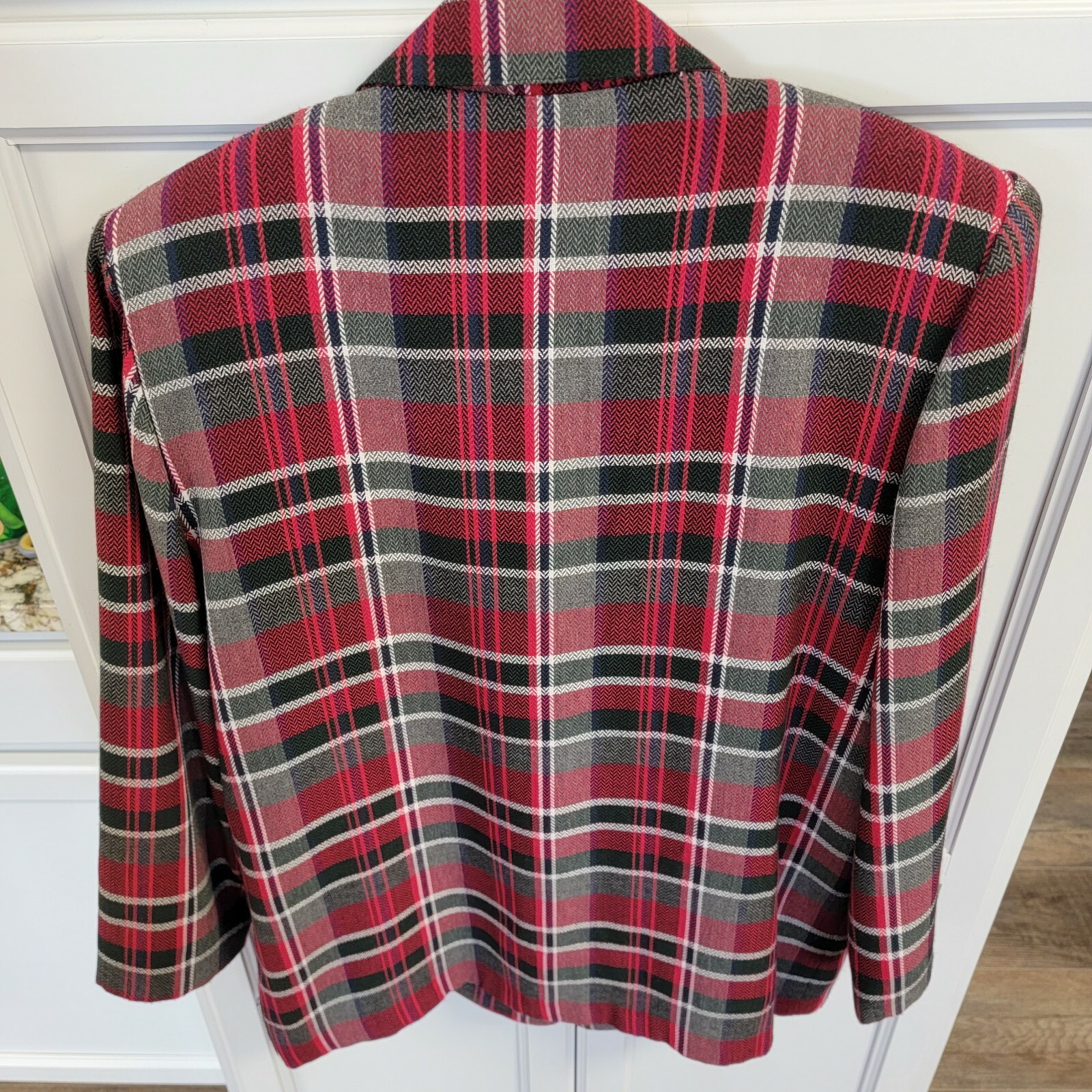 UNITS Vintage Blazer Jacket Red Plaid Size Medium Limited Edition 90s Unisex