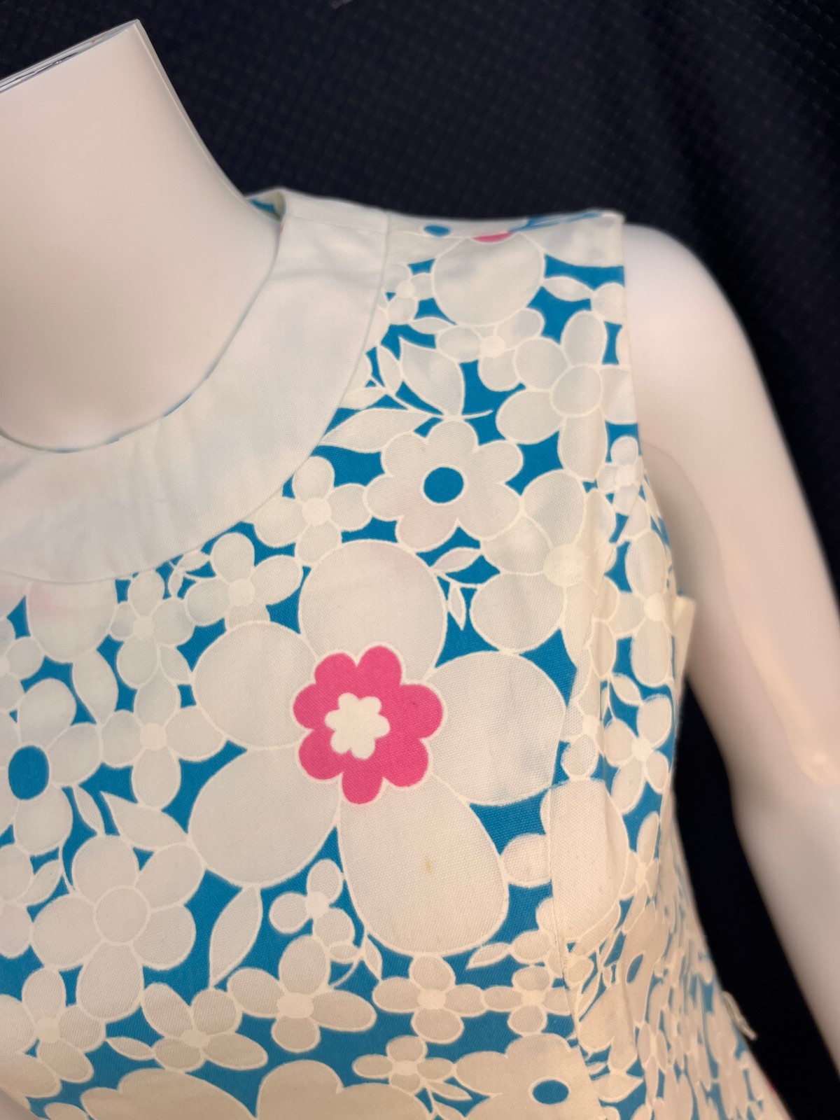 1960s Blue and White Liberty Circle Minidress, S/M