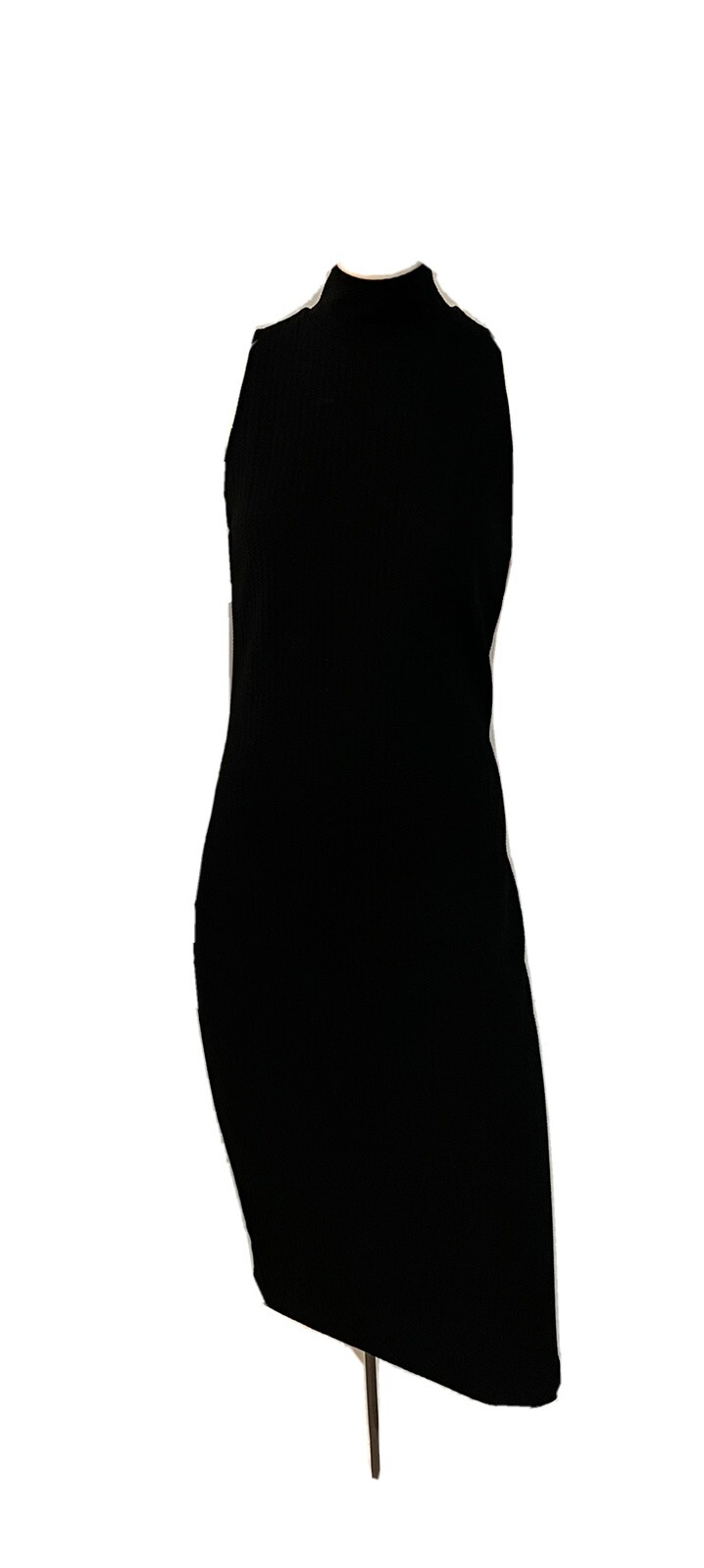 Versace Jeans Couture Ponte mock Neck Sleeveless Black dress, rare 1990s LBD