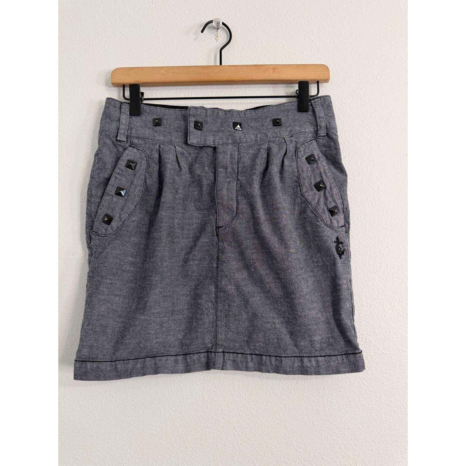 Vintage Y2K Obey – Studded Denim Mini Skirt Size 29