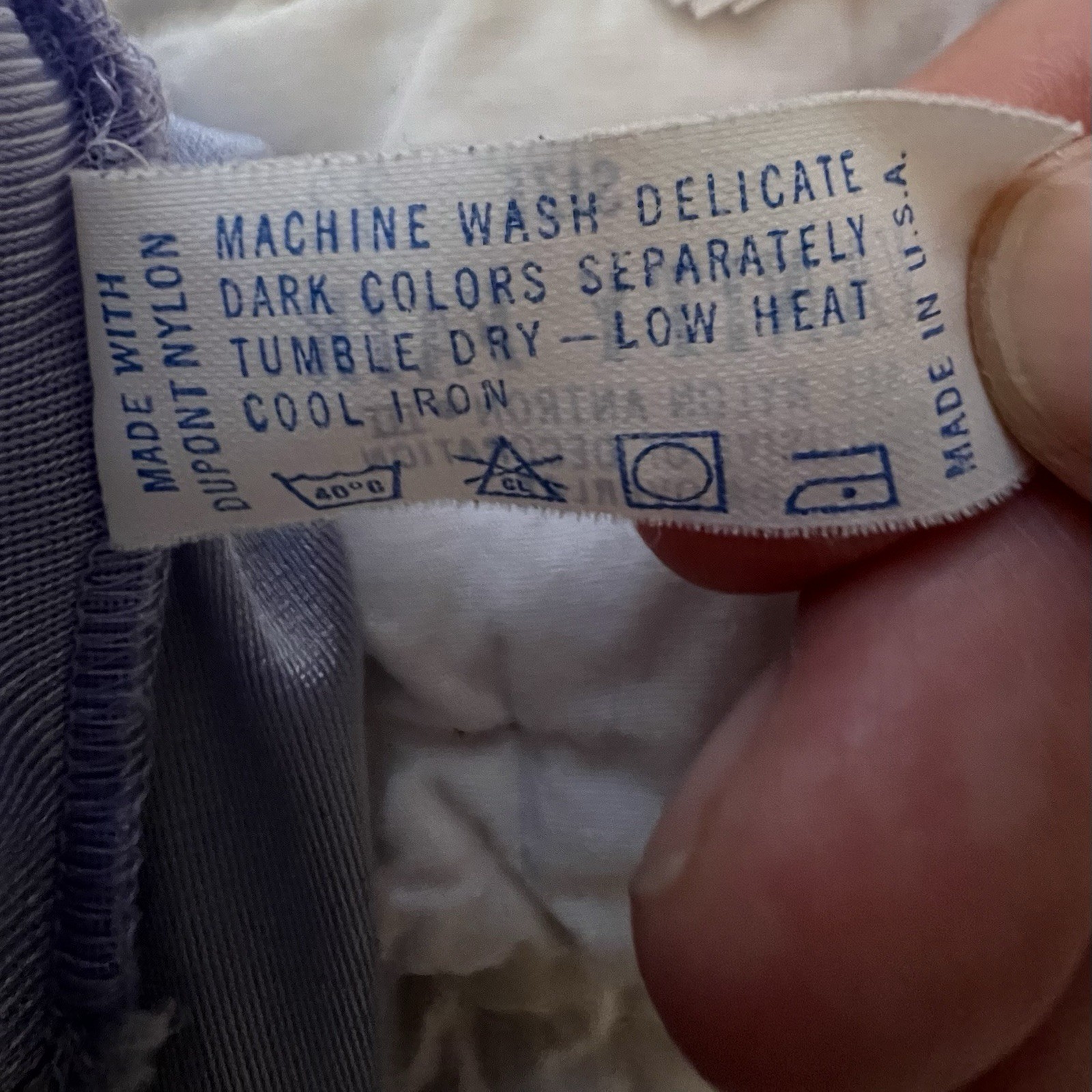 Vintage Powder Blue Vanity Fair Size 32 Long Nightgown Nylon Made In USA Read