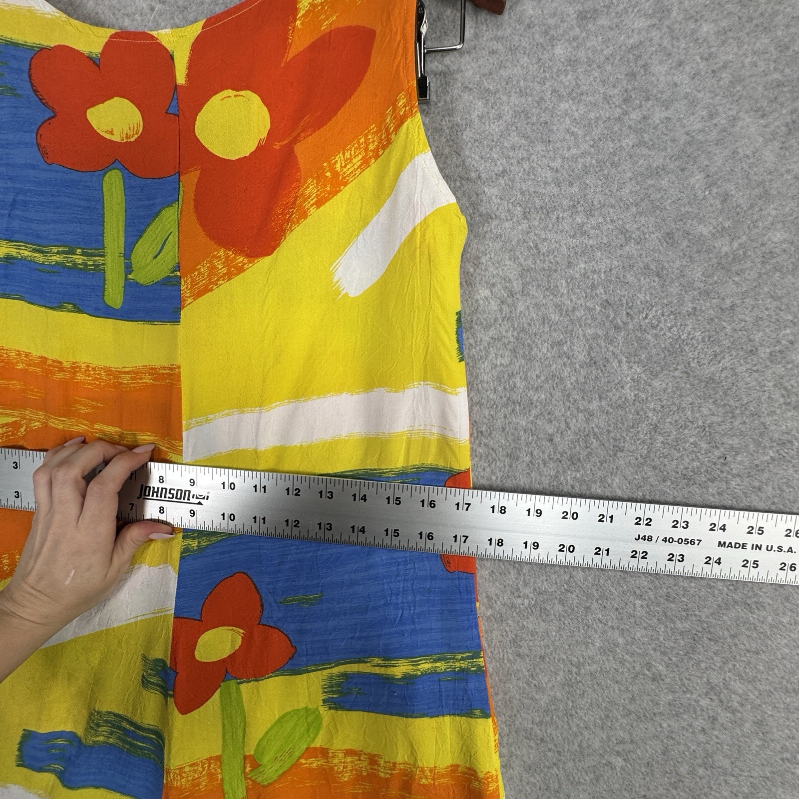 Jams World VTG 90s Floral Colorblock Maxi Dress Button Front Pocket M Bright
