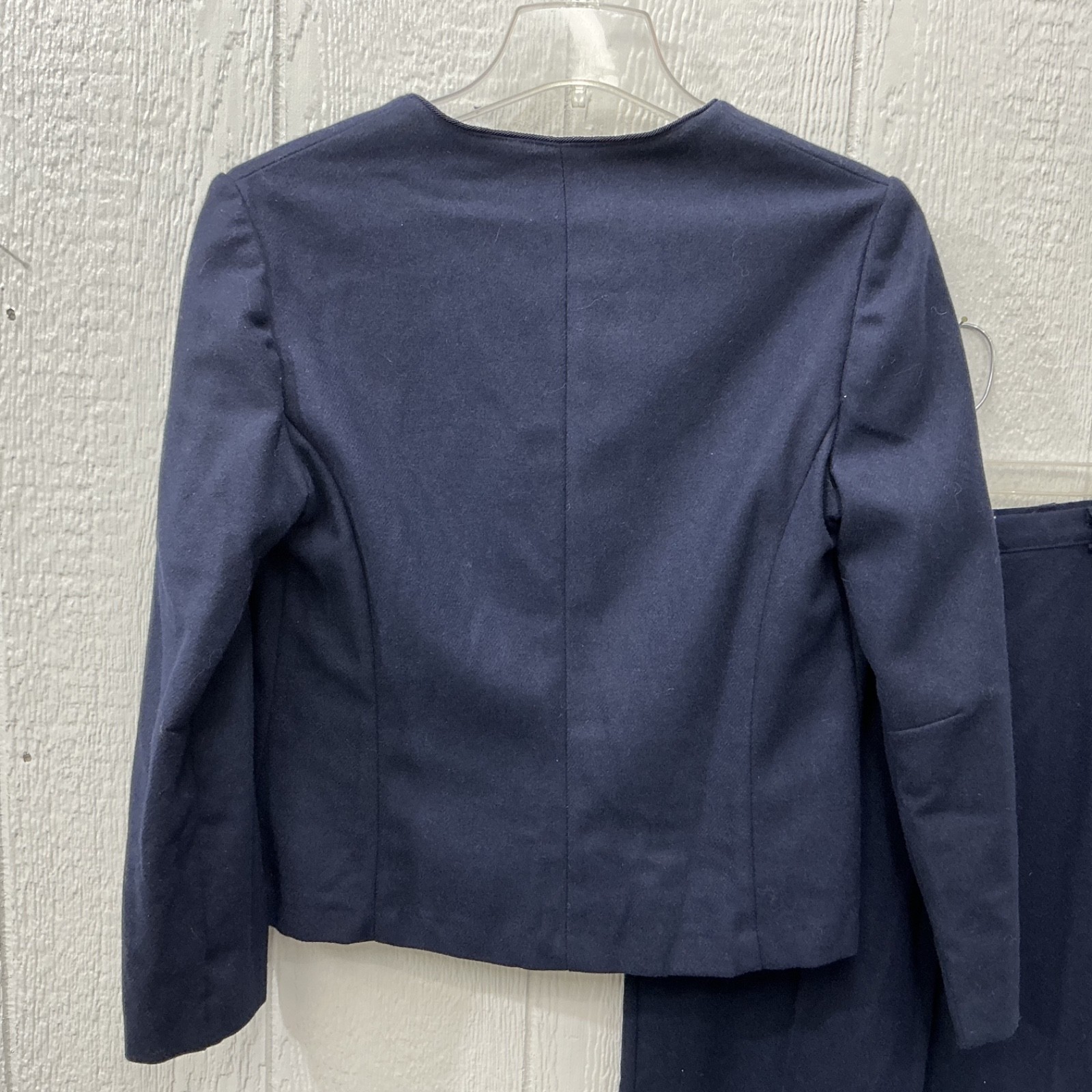 CLOTHE HER RUSS TOGS 2Pc Suit Pants Slacks 30×32 Blazer Womens Navy Sz M