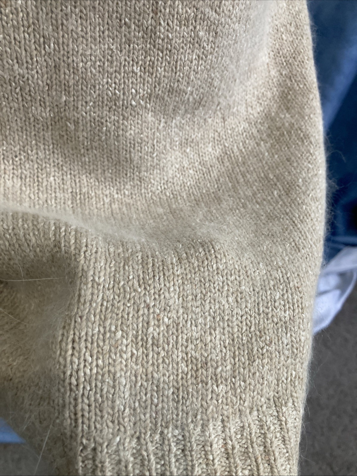 VTG 90s I.B. Diffusion Knit Skirt Medium Beige Cream Silk Blend Angora Lambswool