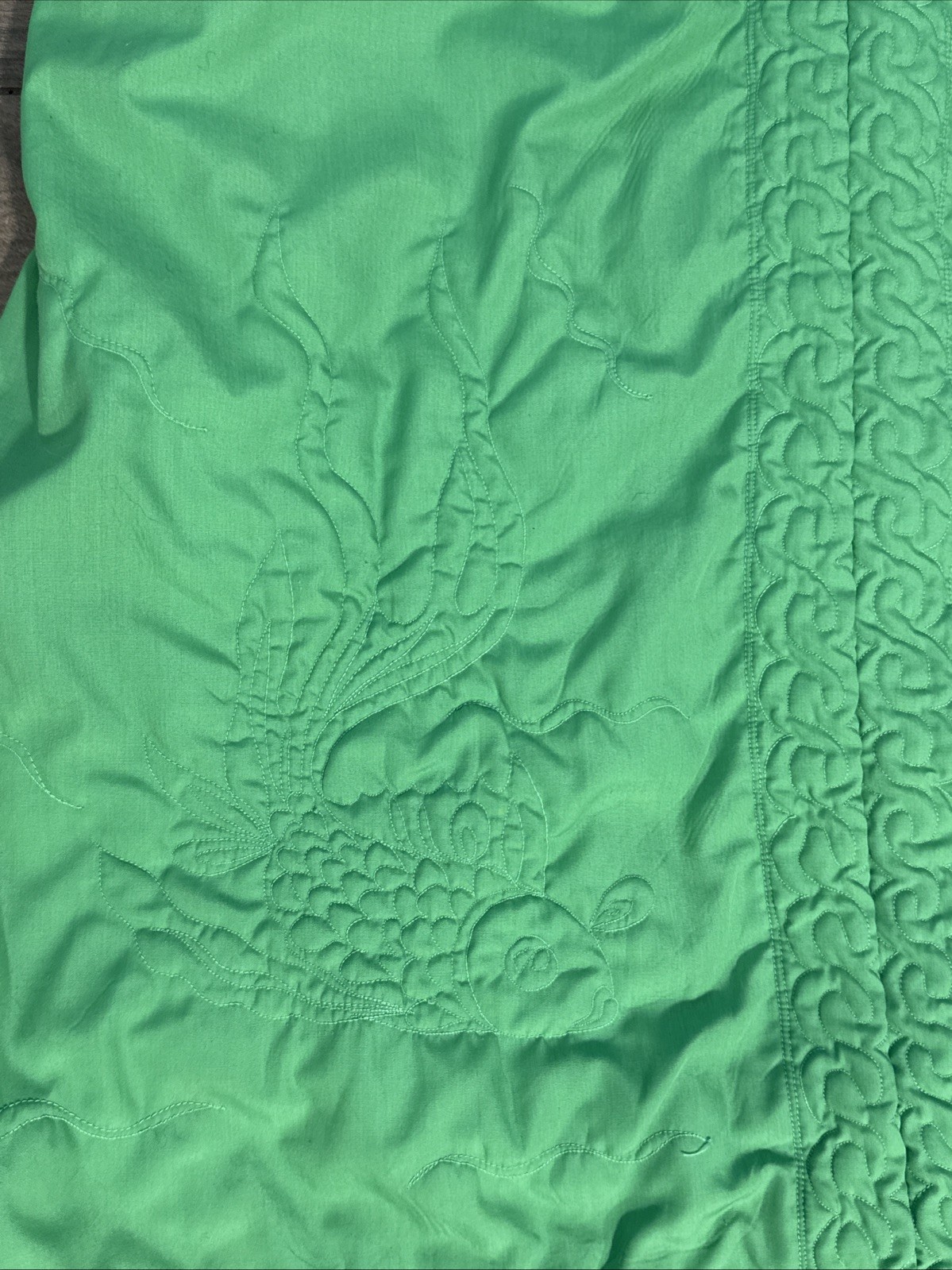 Vintage 1960s Charles & Co. Green Maxi Dress Hong Kong Boho Chic Womens Small