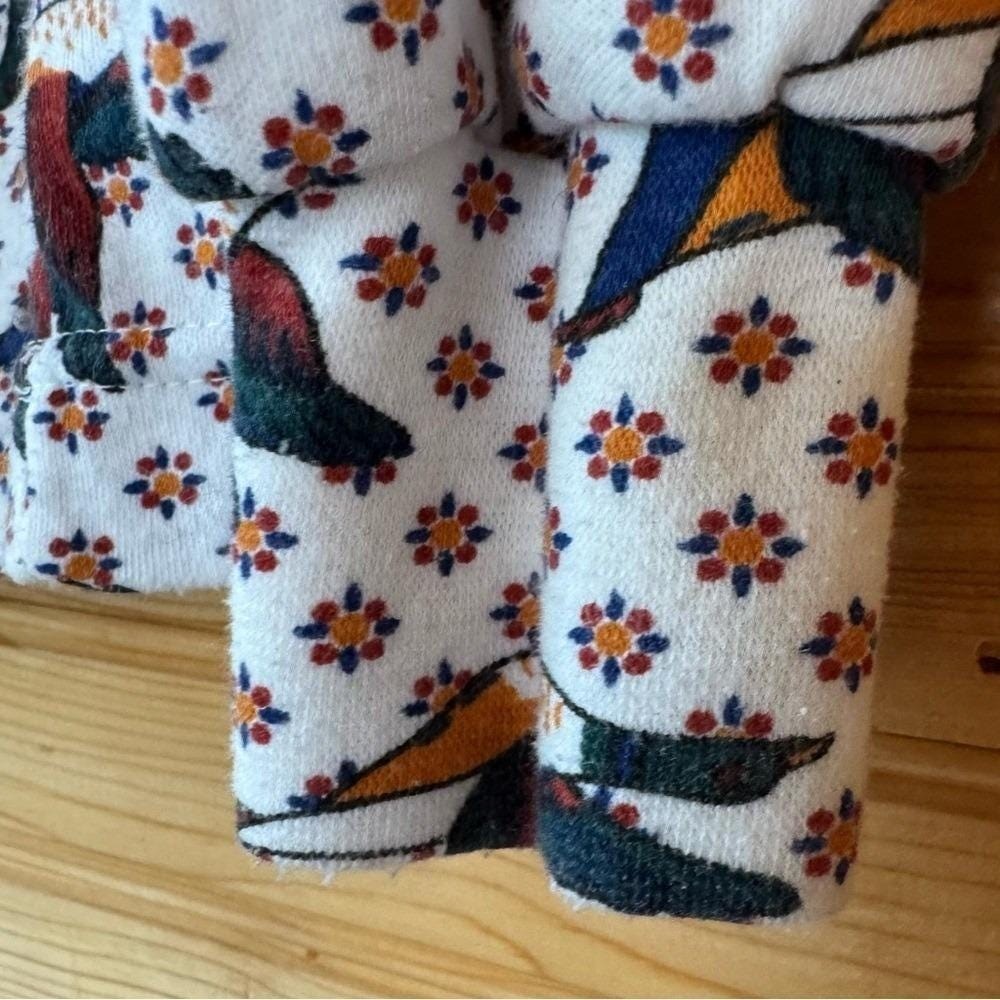 VTG 90s Jason Maxwell Turtleneck White Mallard Ducks Ditsy Floral Cottage