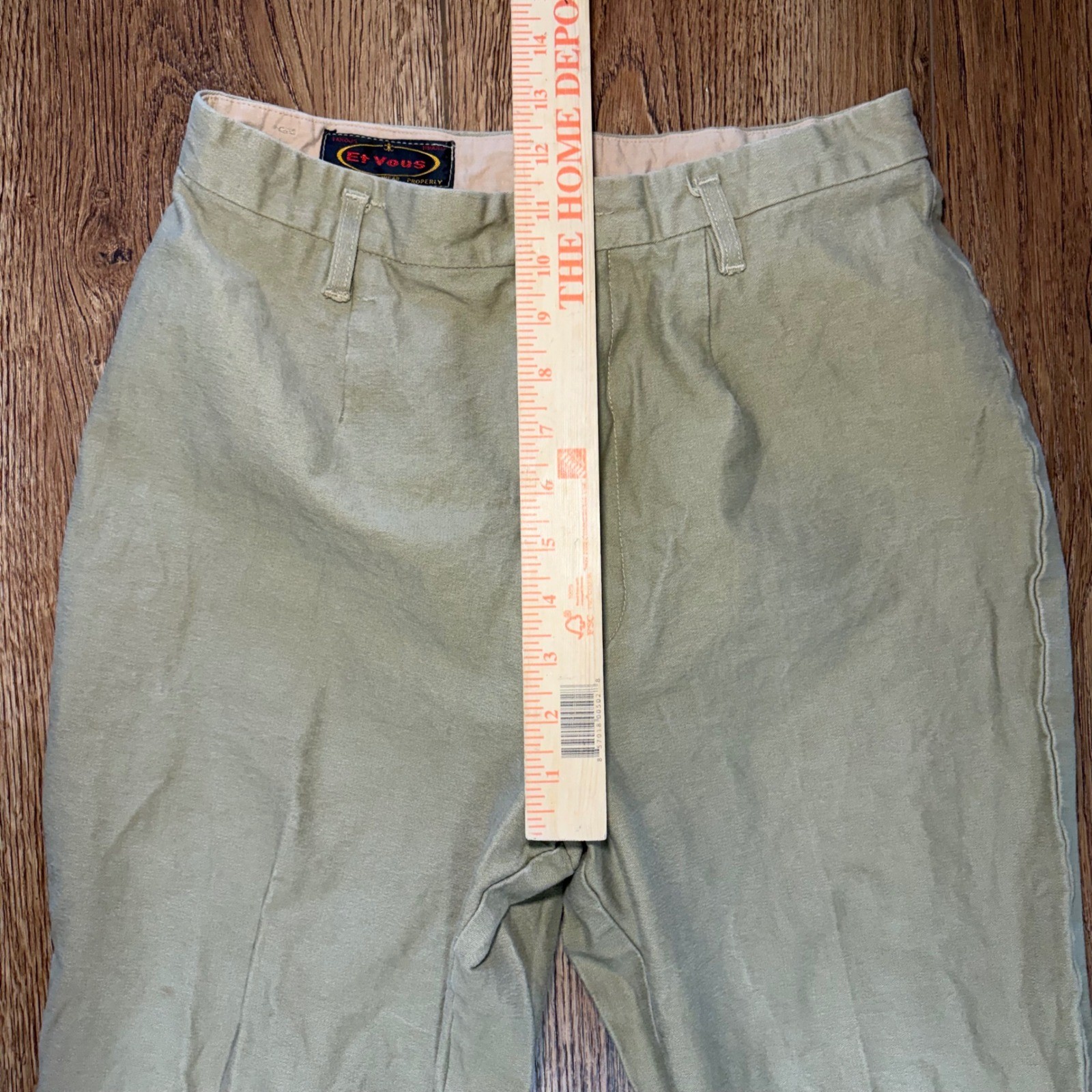 90s Et Vous Vintage Stirrup Pants Womens 10 Made in France Khaki High Waist READ