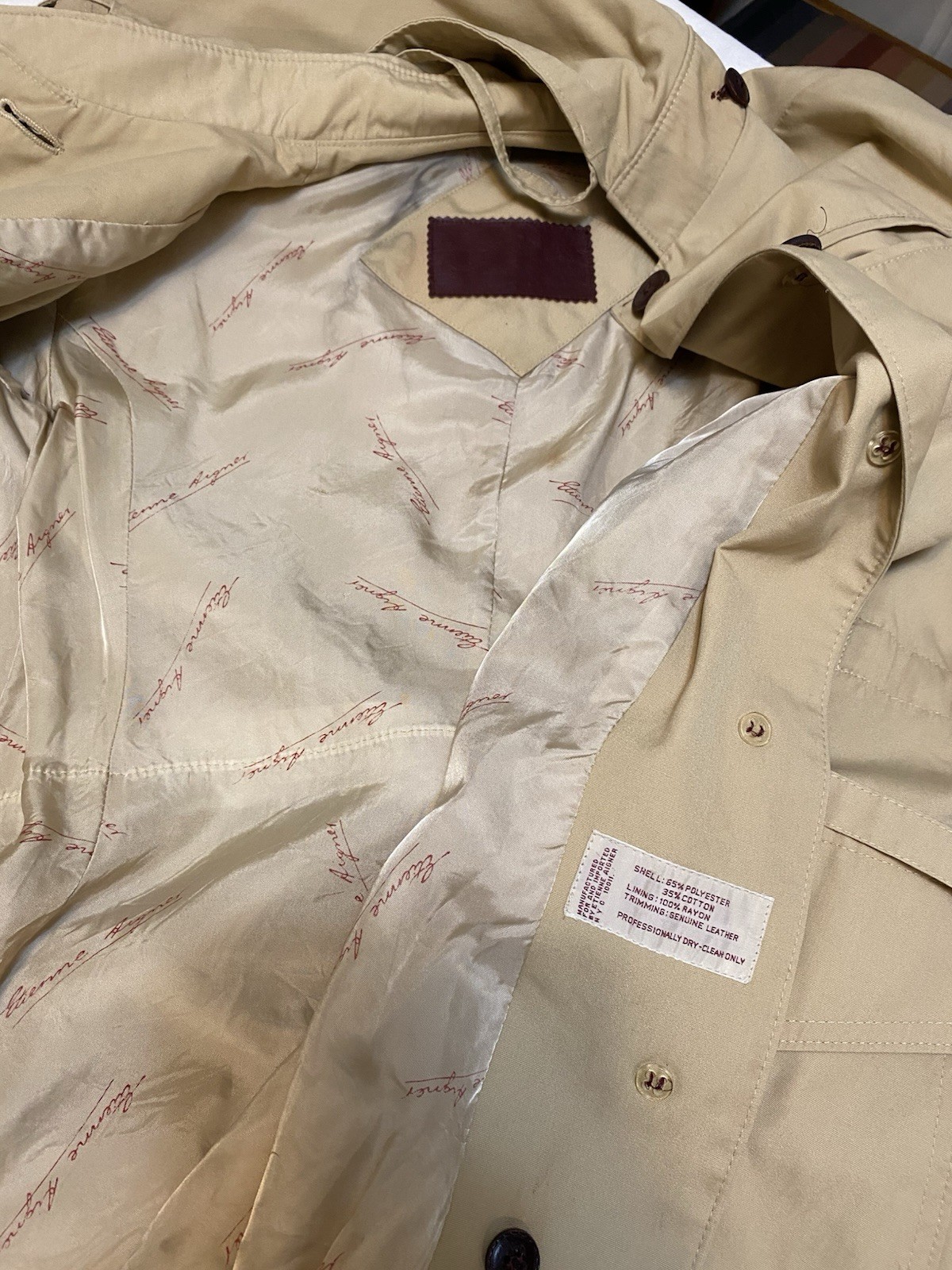 Vintage Eitenne Aigner All Weather Rain Coat With Oversize Hood & Drawstring