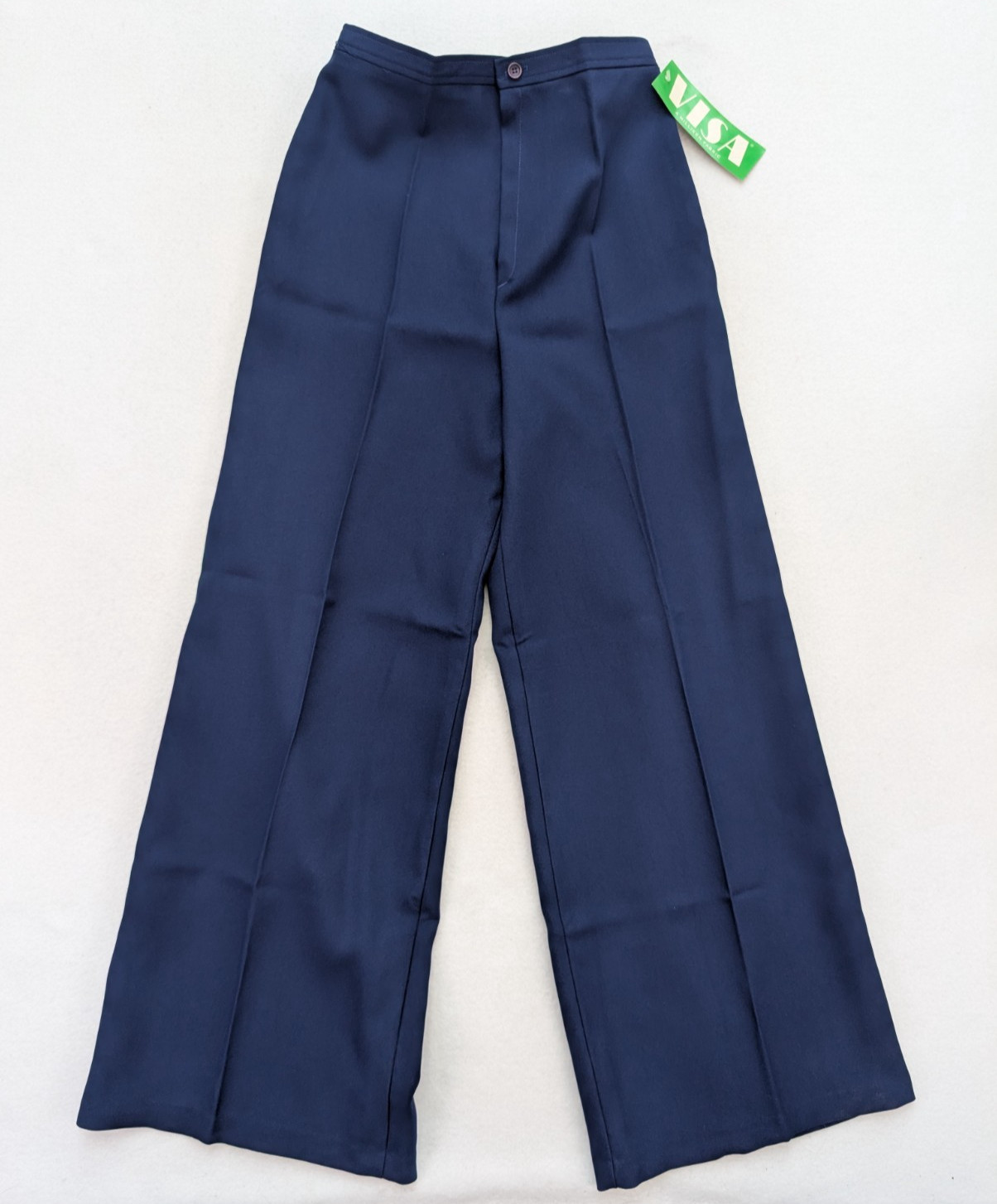 Vintage 70s Women&rsquo;s Pants Size 16 Navy Blue Wide Leg Sears Polyester NEW