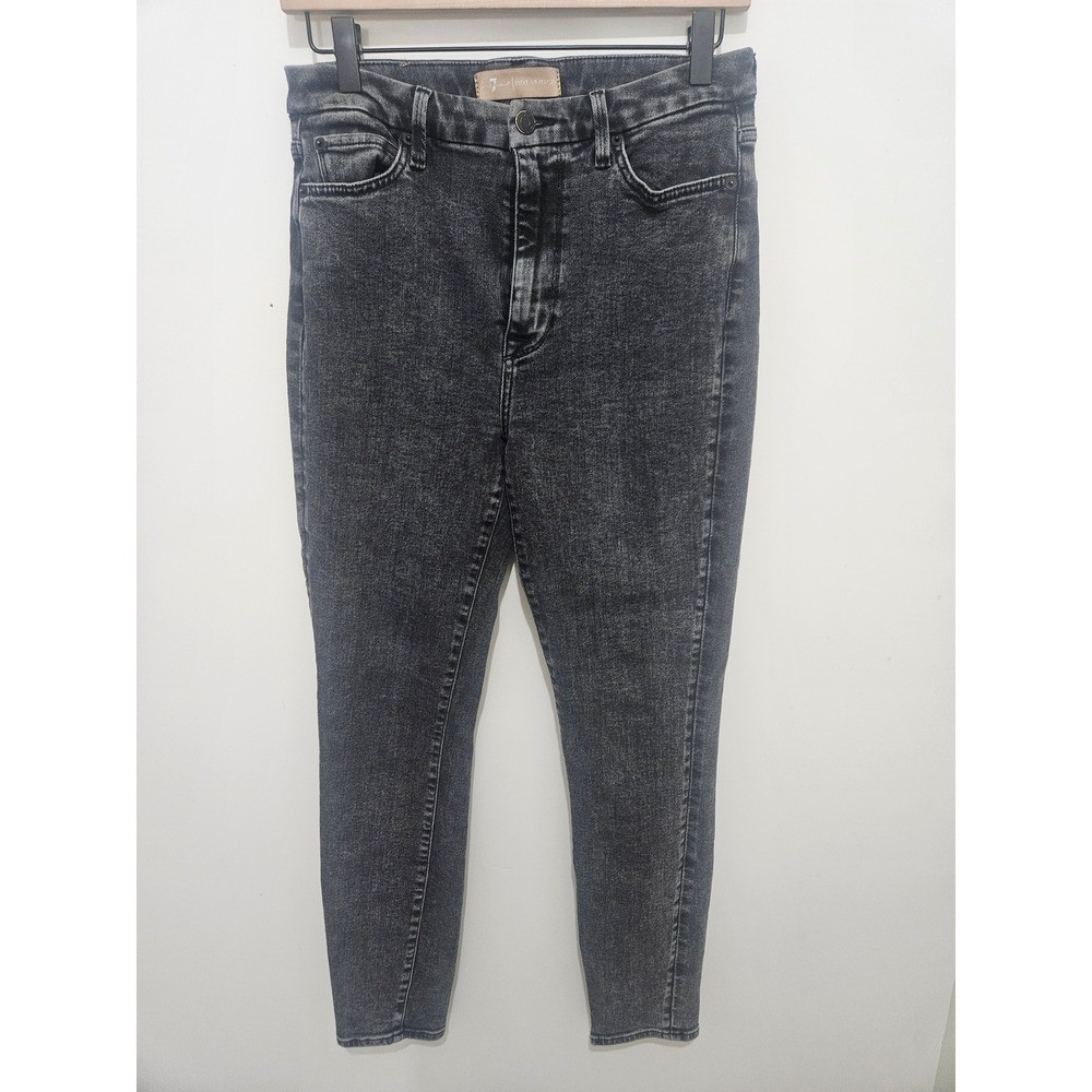 7 For All Mankind Luxe Vintage The Aubrey Skinny Jeans Faded Black Size 27