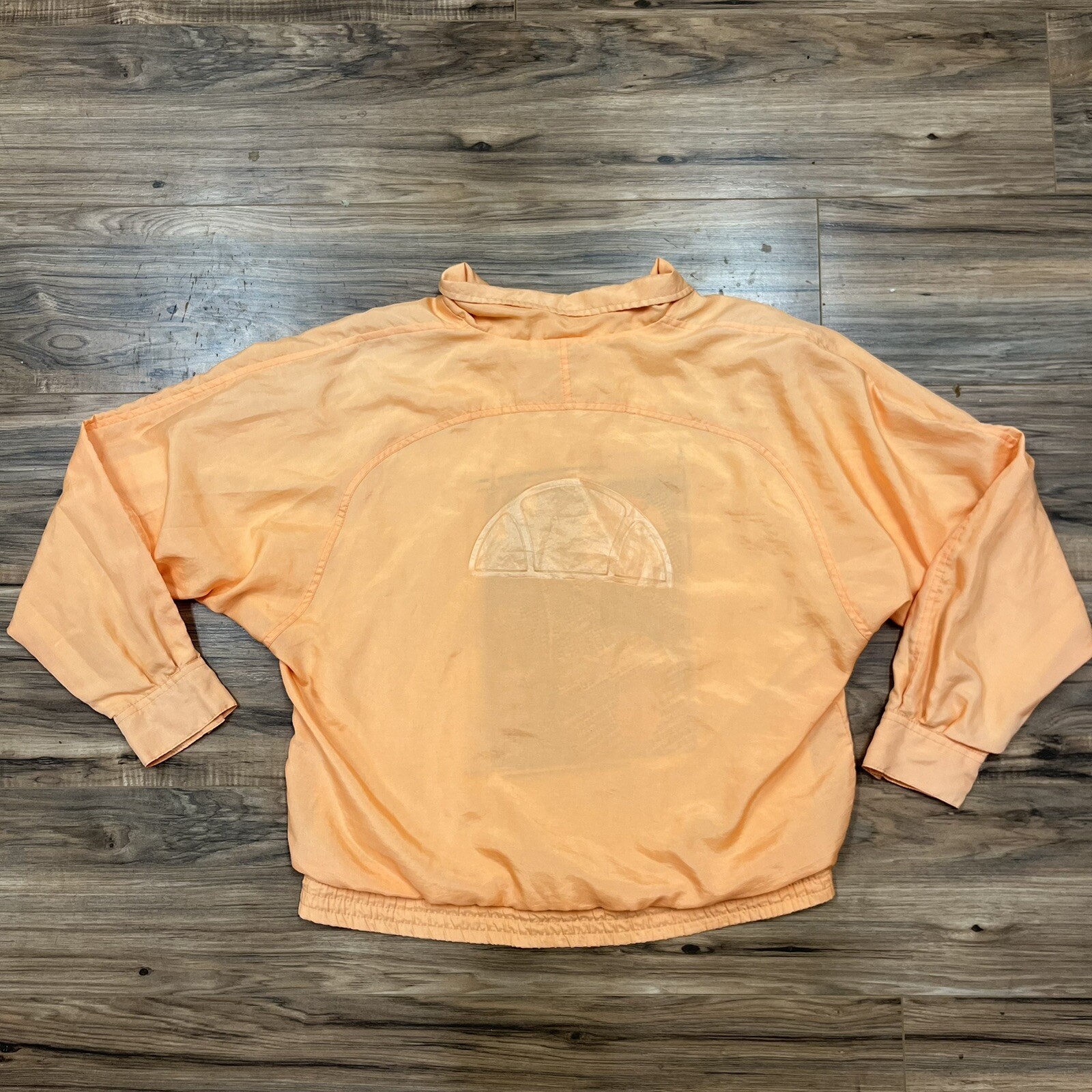 ELLESSE Vtg 80s Orange LINED WINDBREAKER JACKET S All Sports Warm Up Tennis EUC