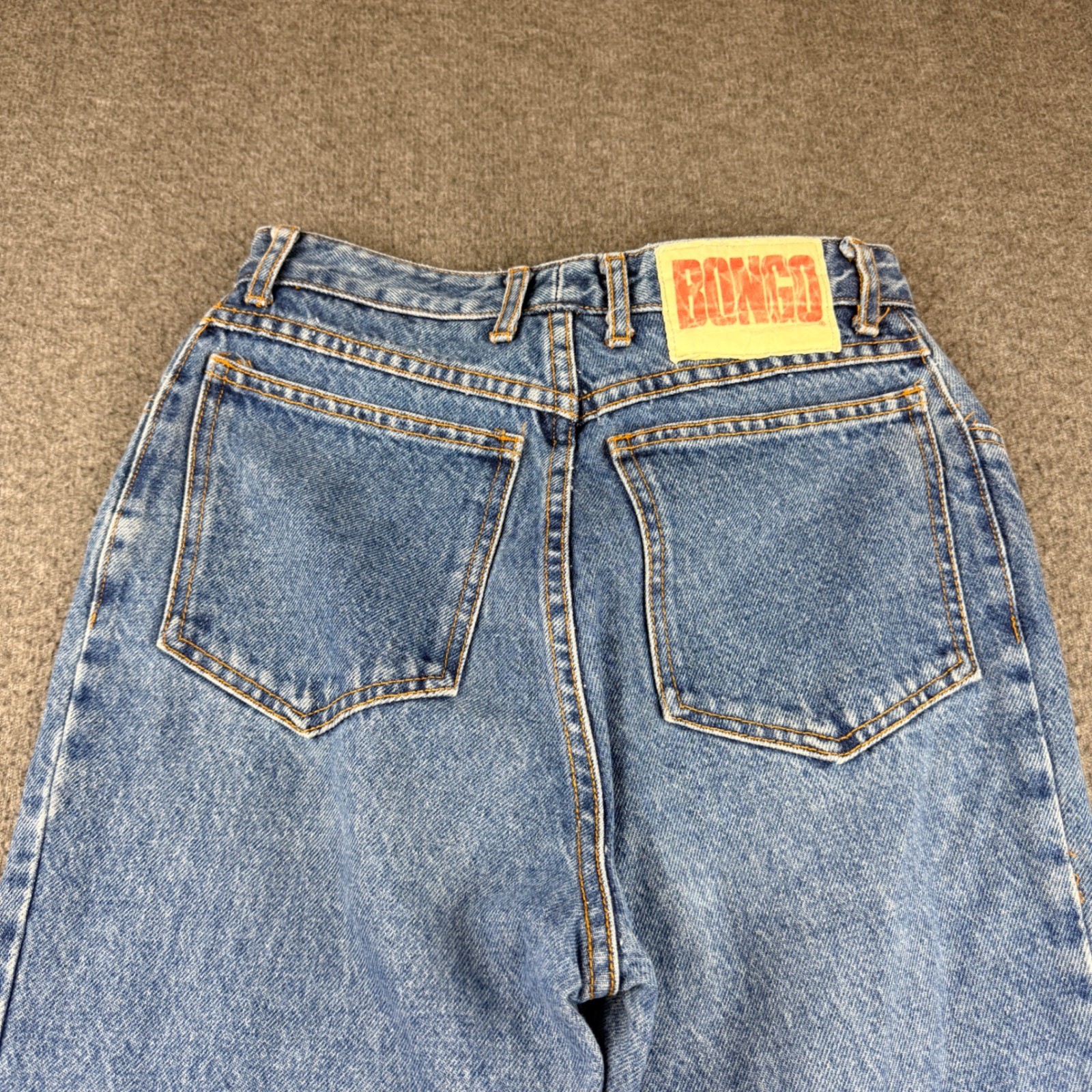 VINTAGE Bongo High Waisted Mom Jeans Blue Button Fly Tapered USA Women&rsquo;s Size 7