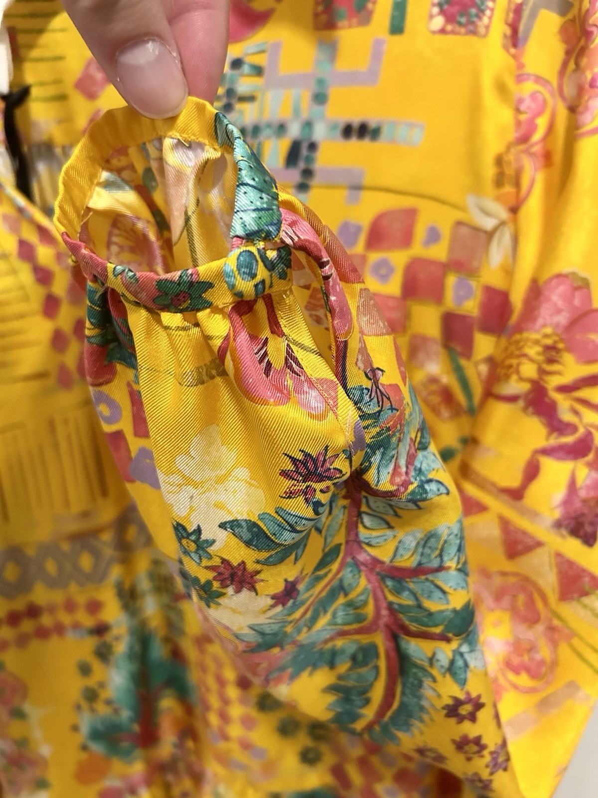 Vintage 2001 Saloni 100% Silk Twill Dress UK10 US6 NWT Yellow/Orange 10357