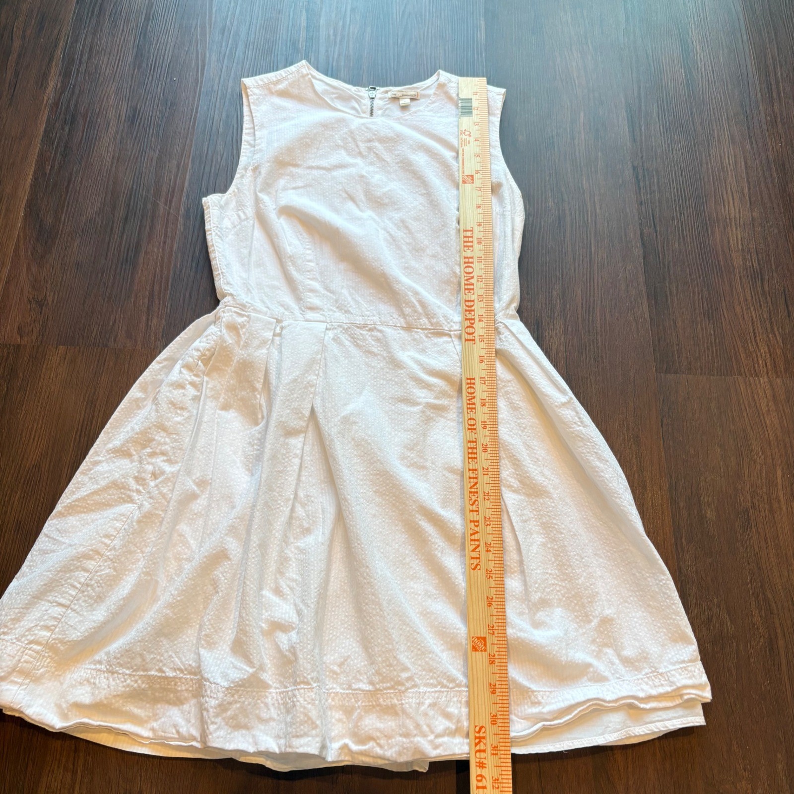 ♾️Vintage 90s GAP White Sleeveless Poplin Cotton Pleated Mini Dress Size 2♾️