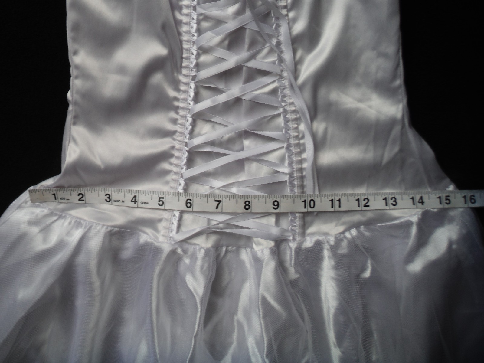 VTG Fredericks of Hollywood 90&rsquo;s New Sexy!! White Lingerie Dress Tie Up Bodice S