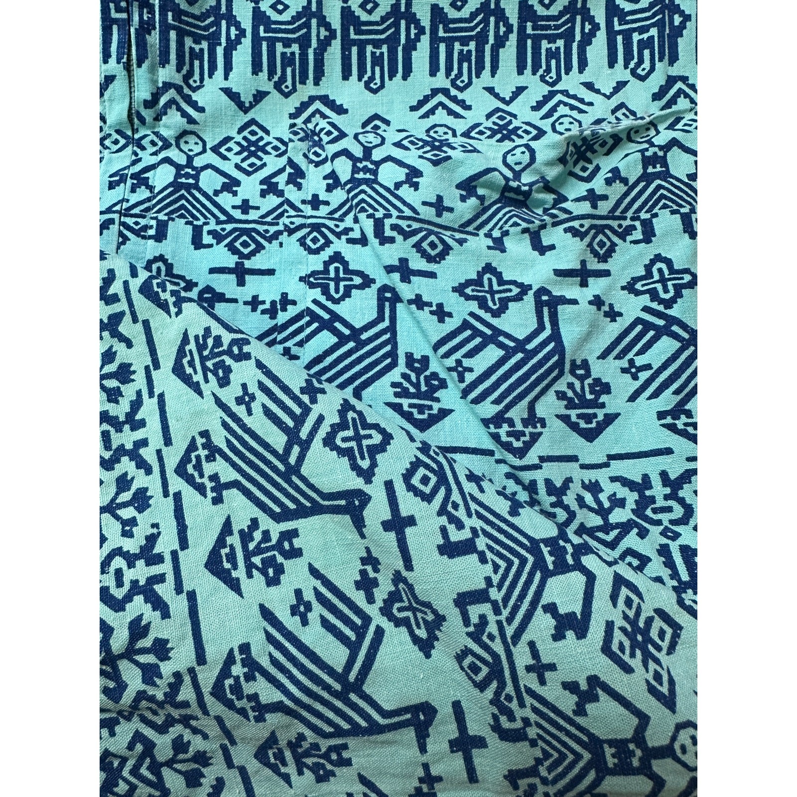 Vintage Maya De Mexico Original Shift Dress Womens Sz S/M Blue Bird Print *READ